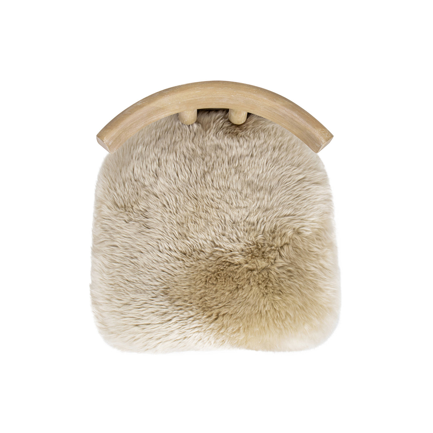 Natural Sheepskin Dining Chair - 19.5" Blonde Wood Frame
