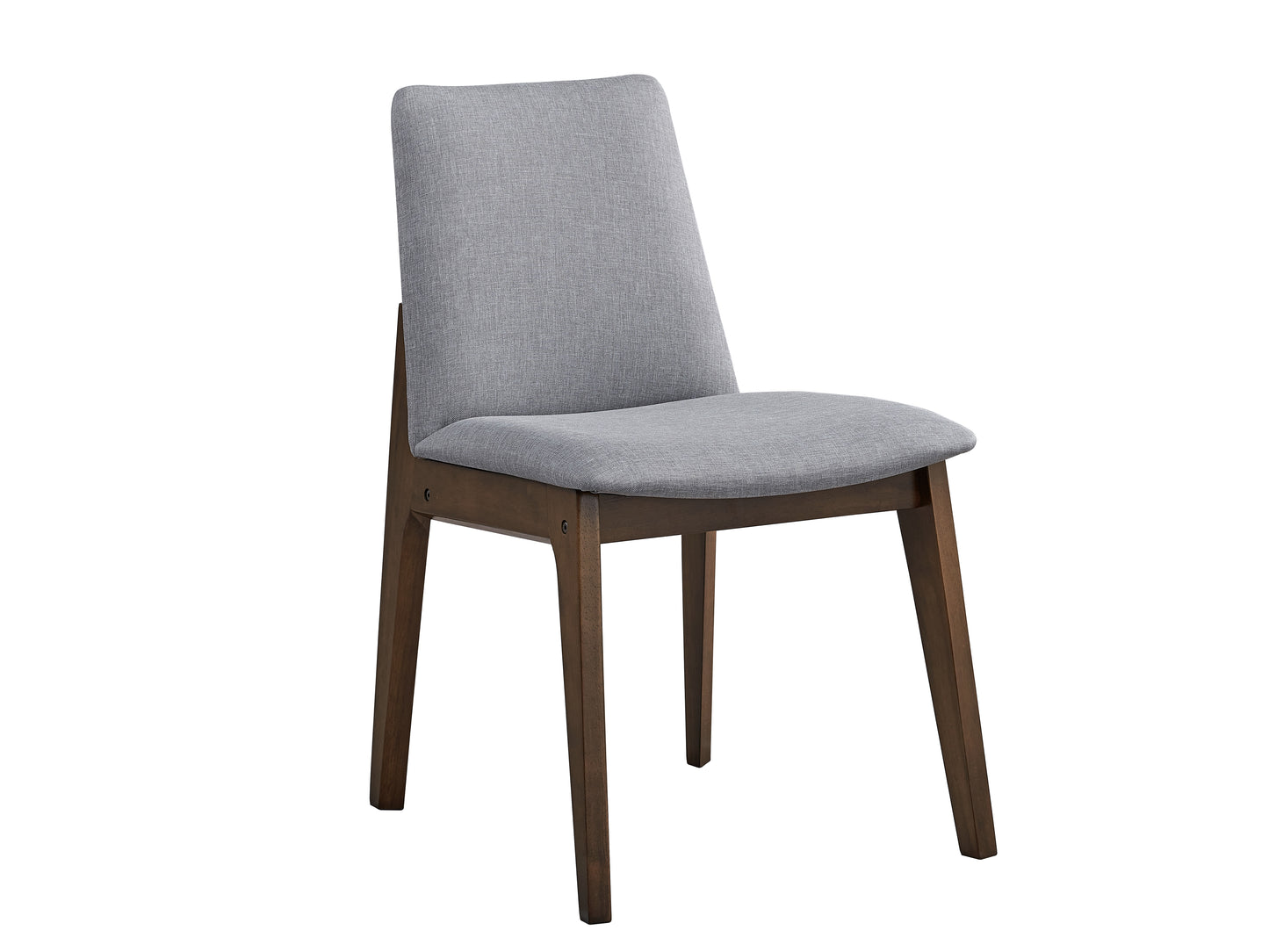 Kaela Light Gray Fabric & Walnut Finish Side Chair(Set of 2)