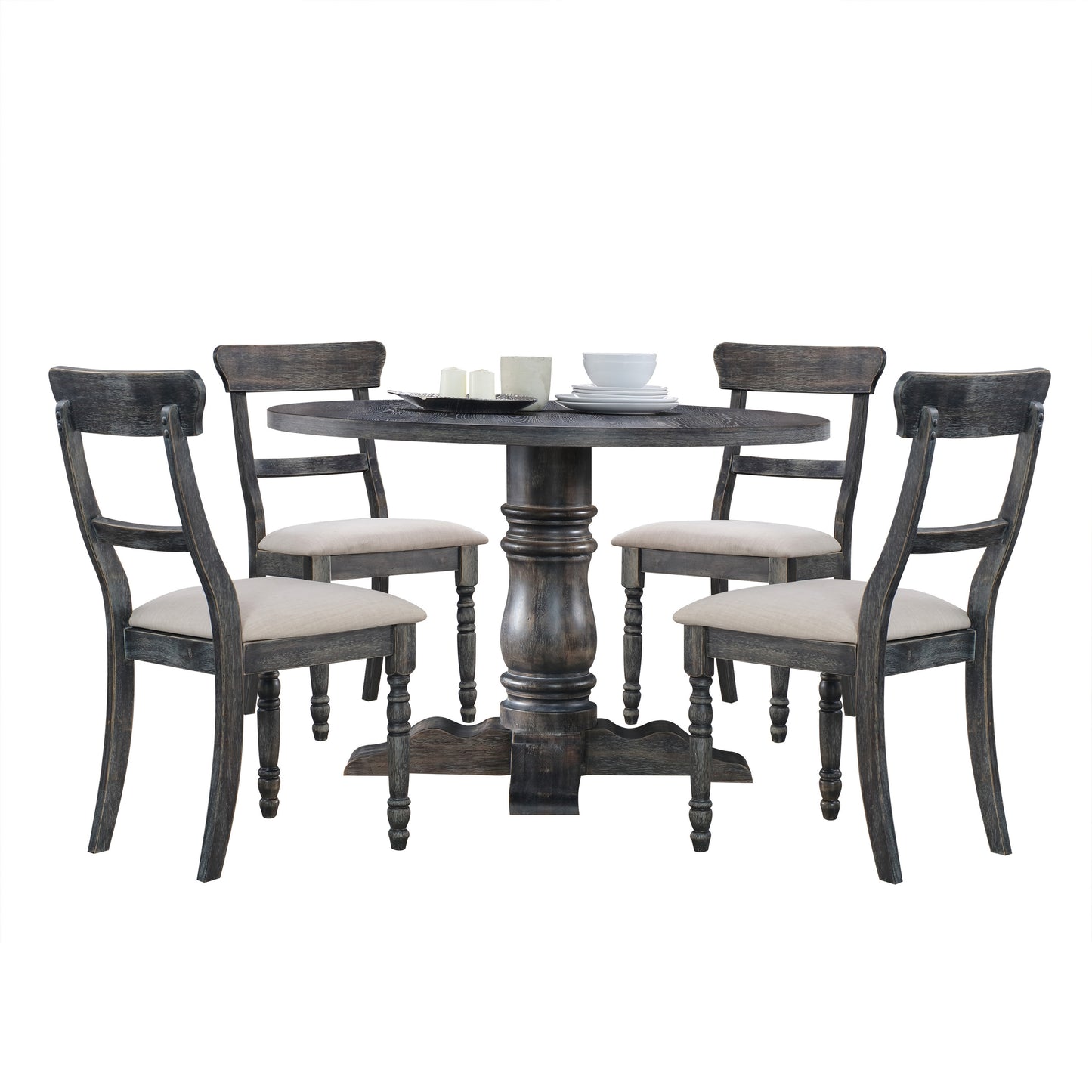 Leventis Light Brown Linen Side Chairs (Set of 2) - Dining Room Seating