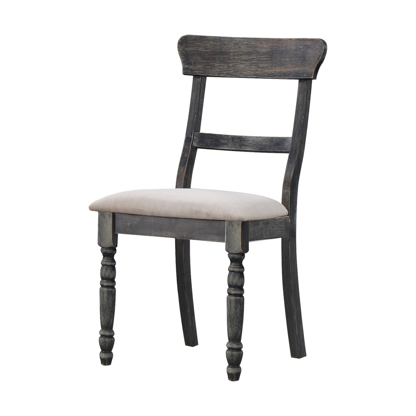 Leventis Light Brown Linen Weathered Gray Finish Side Chair (Set of 2)