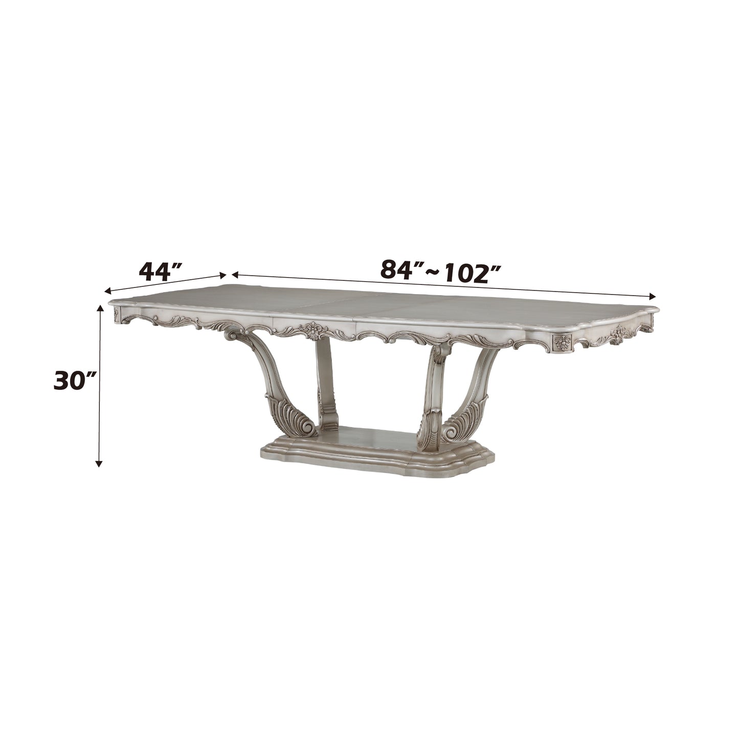 Gold Dining Table with 18" Extension Top
