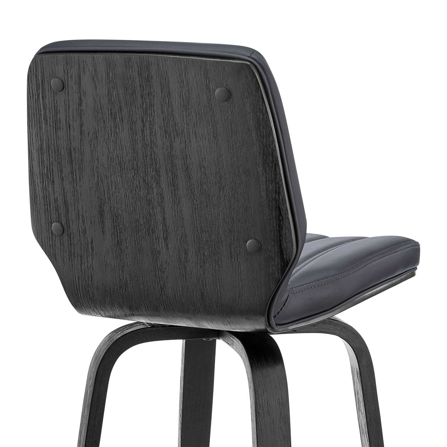 360 Swivel Bar Stool for Kitchen Island Dining Room Gray Faux Leather