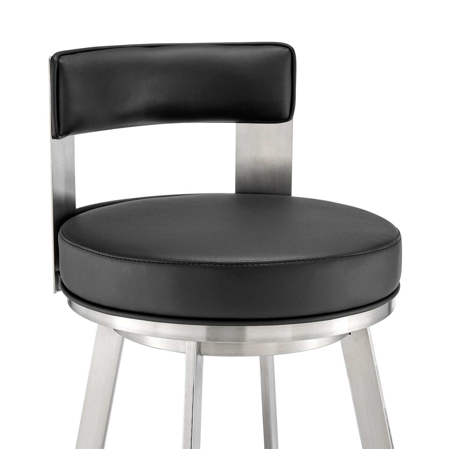 30 Inch Swivel Bar Stool - Black Upholstered