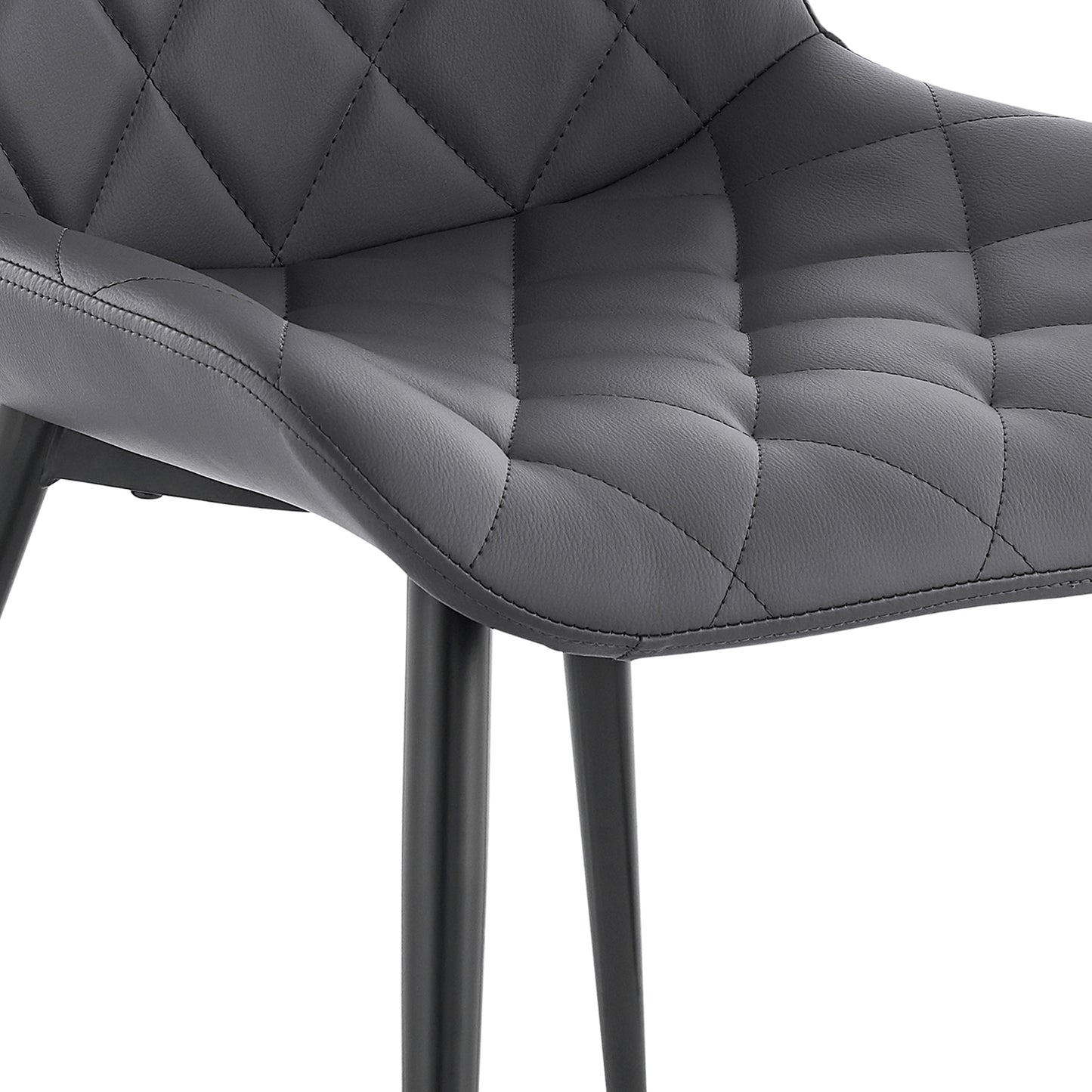 Gray Faux Leather Dining Chairs - Set of 2