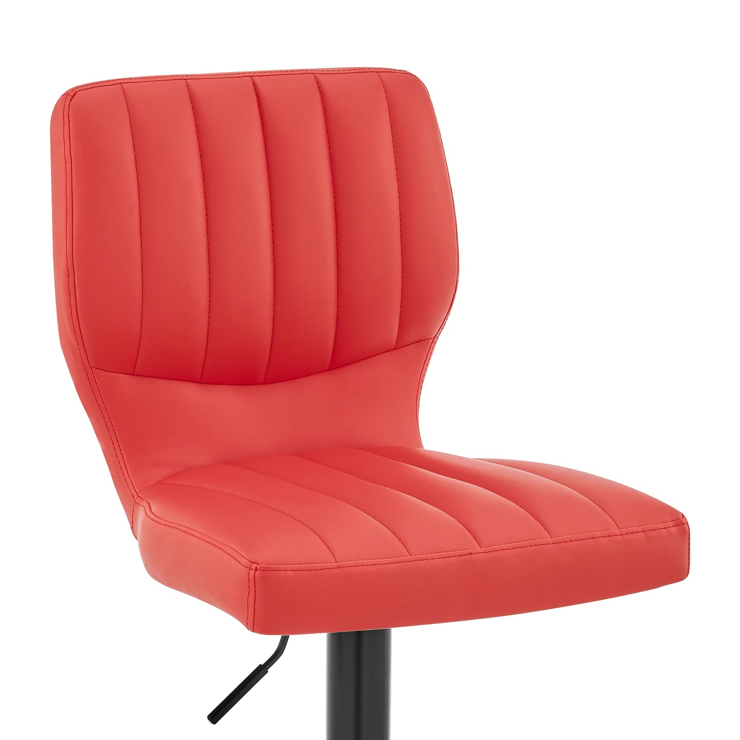 Red Adjustable Height Bar Stool - Upholstered Dining Seat