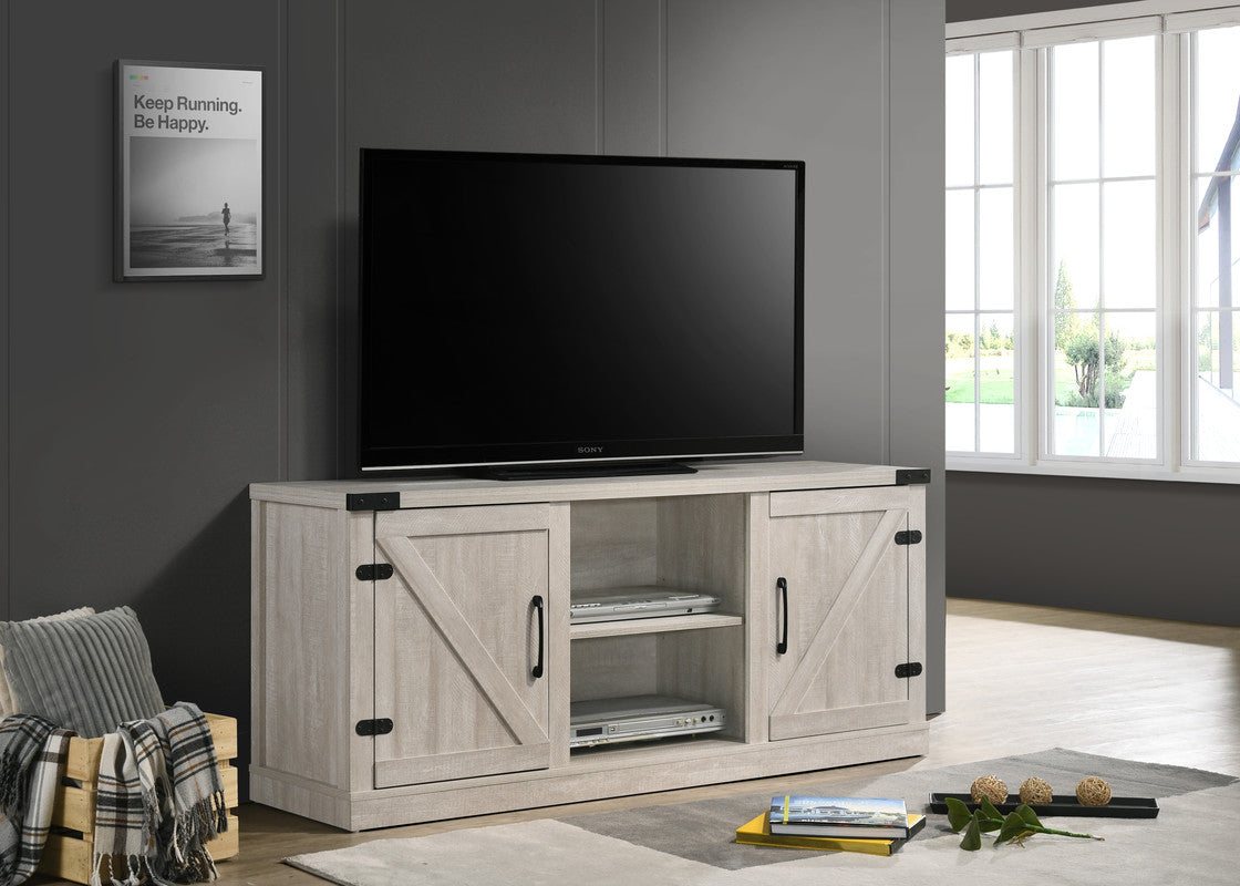 Salerno Dusty Gray 58"W TV Stand with 2 Open Shelves and 2 Cabinets