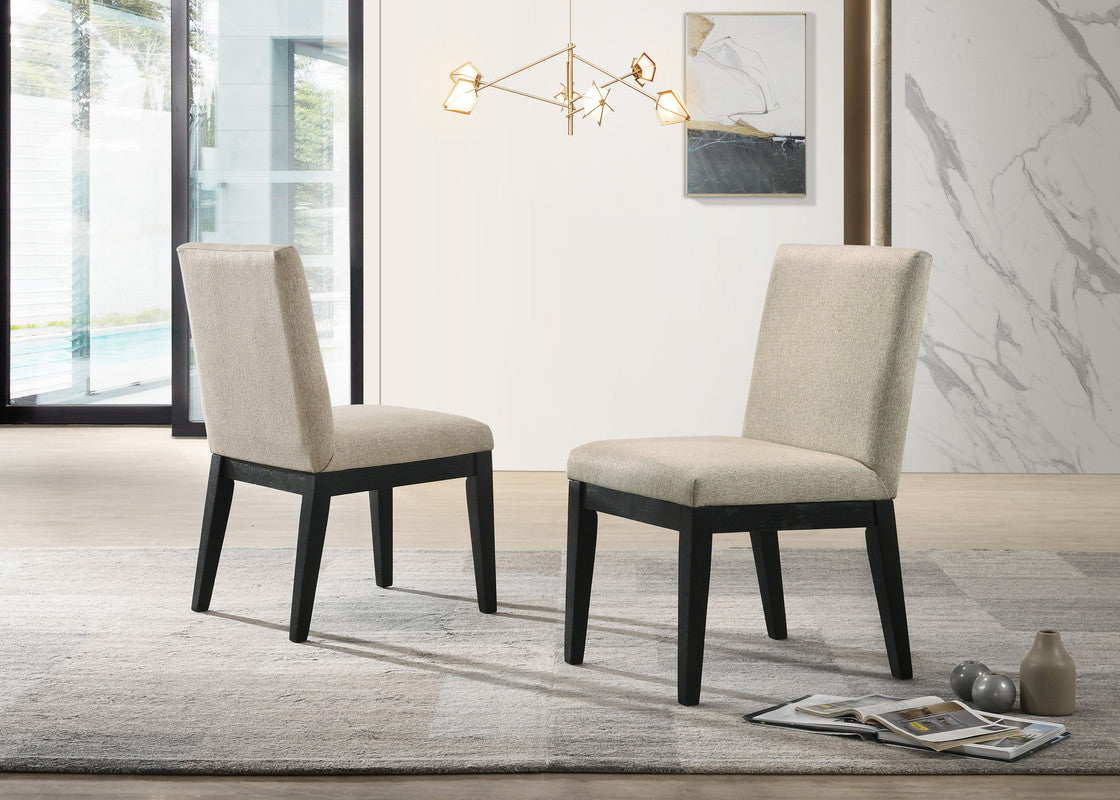 Jacopo Set of 2 Beige Contemporary Fabric 19"W Dining Chair