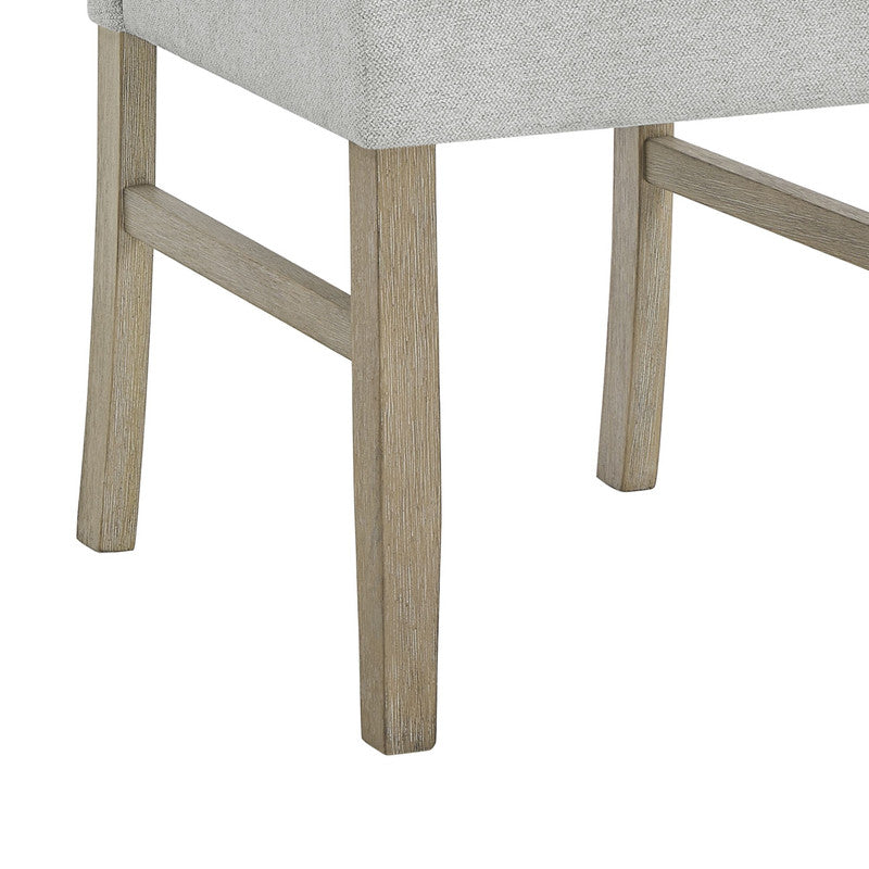 Light Oak Dining Chairs Set with Light Gray Fabric for Kitchen and Dining Rooms