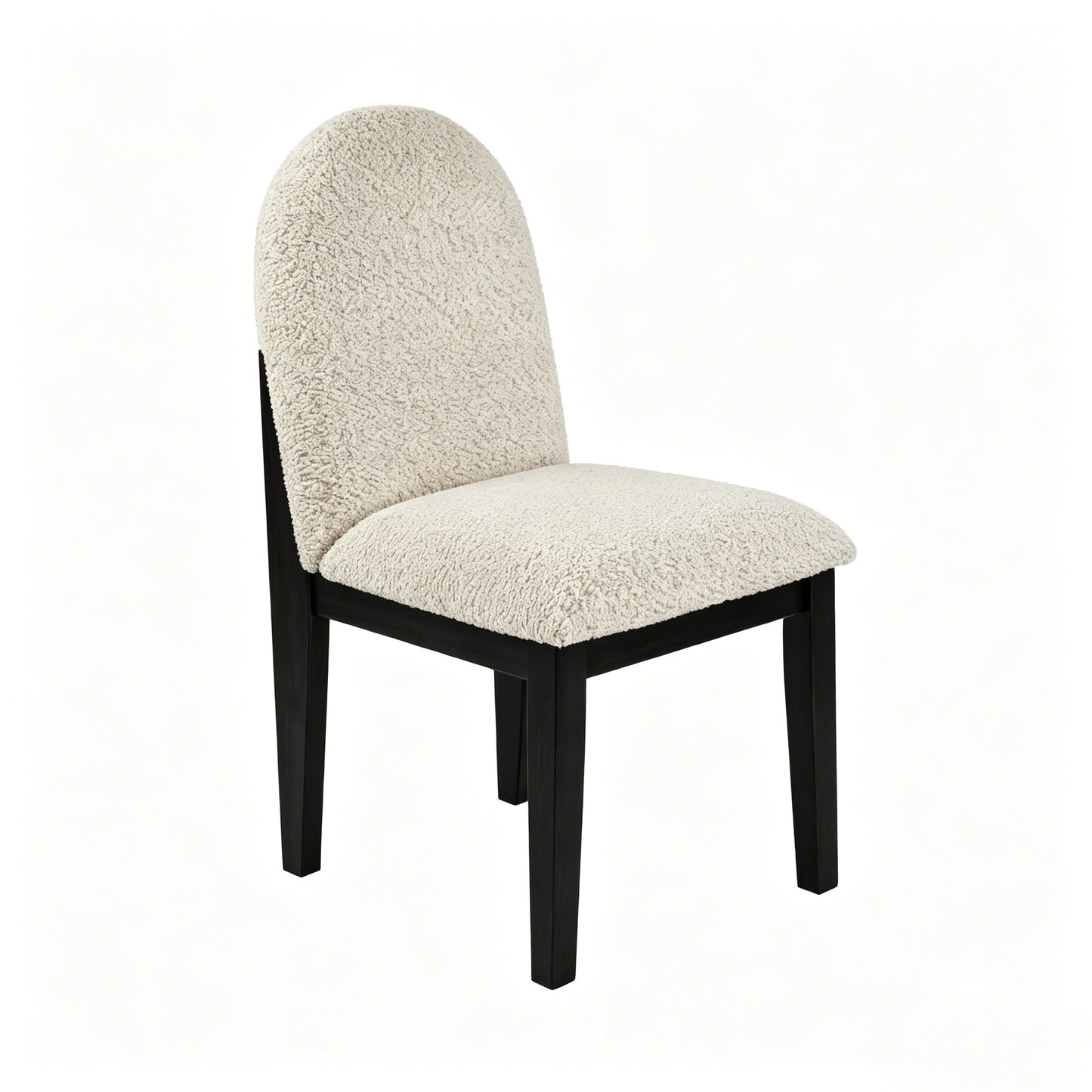 Set of 2 Fabric Upholstered Dining Chairs, Modern Black Wood Frame, Soft Seat with Ergonomic Support