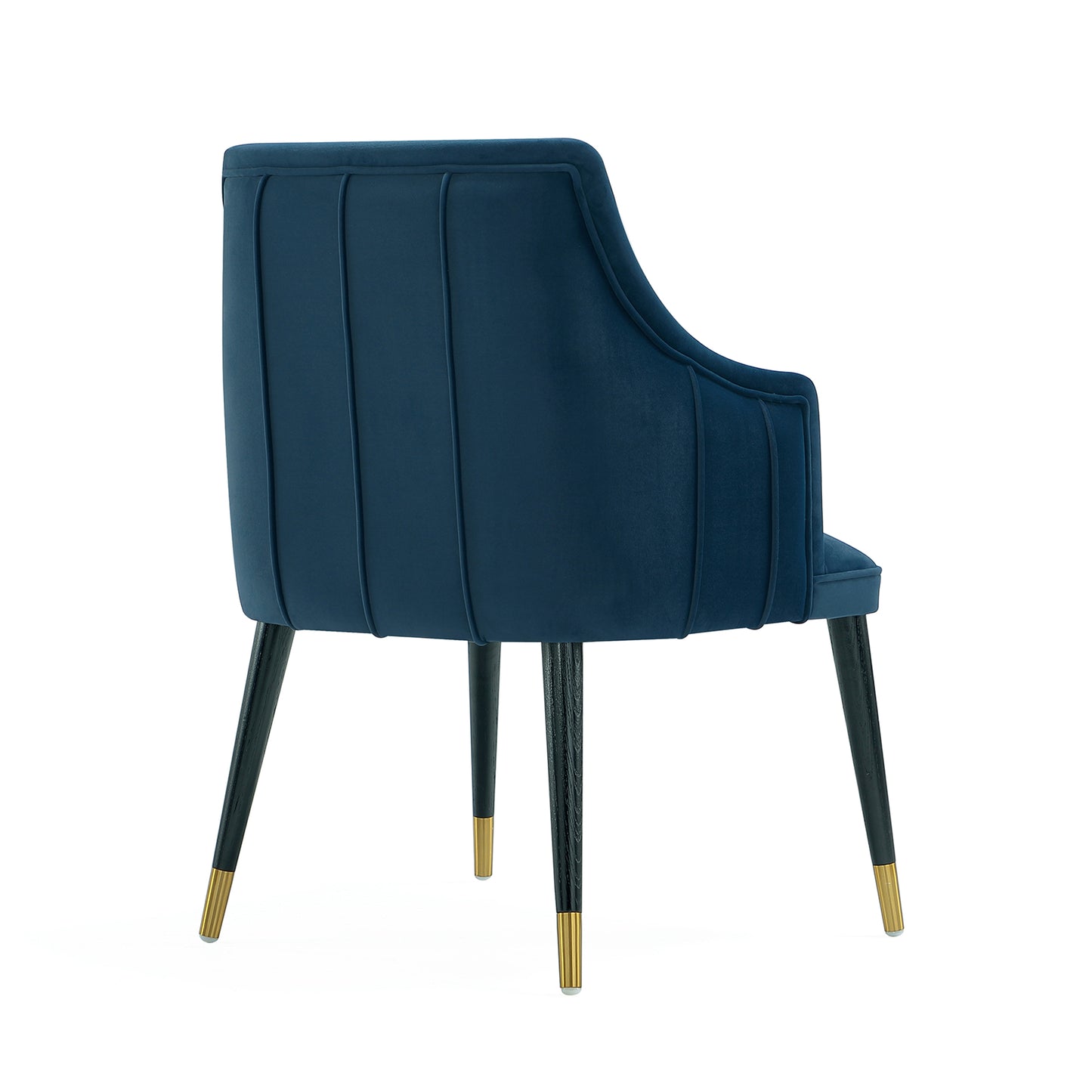 Dark Blue Velvet Dining Chair with Solid Wood Frame for Kitchen Storage