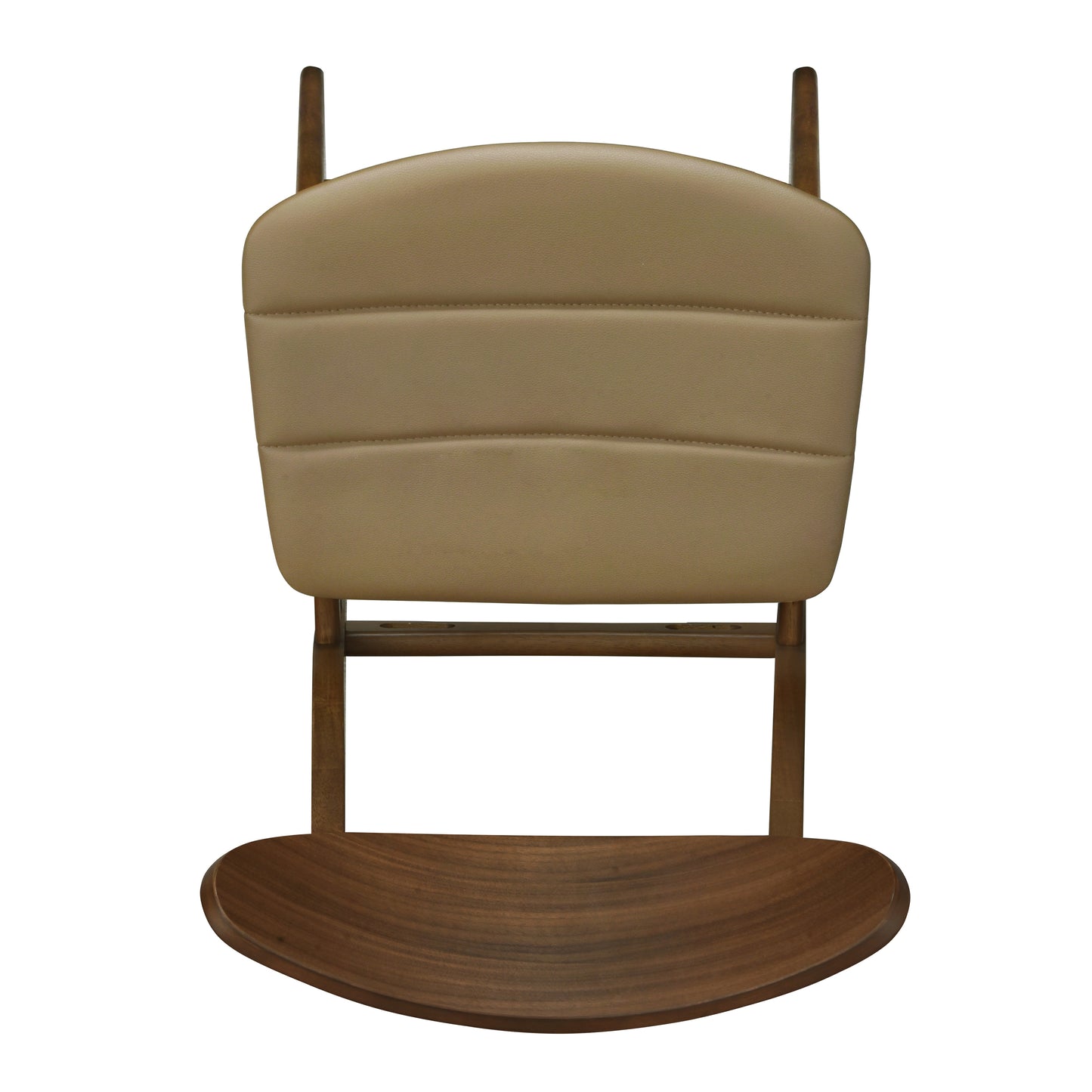 Mid-Century Dining Chair Set of 2 in Brown PU Leather