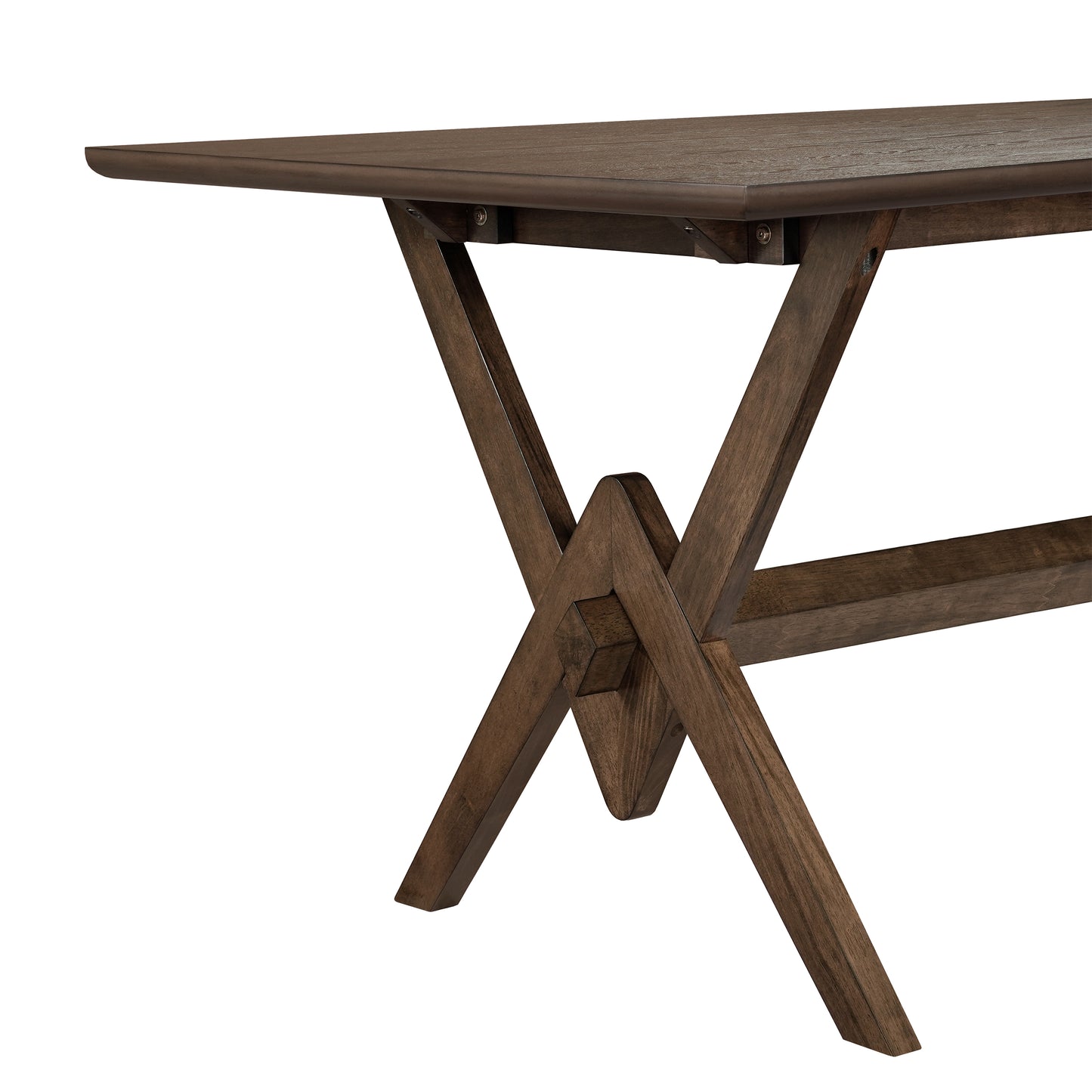 63" Double V Dining Table - Walnut Finish