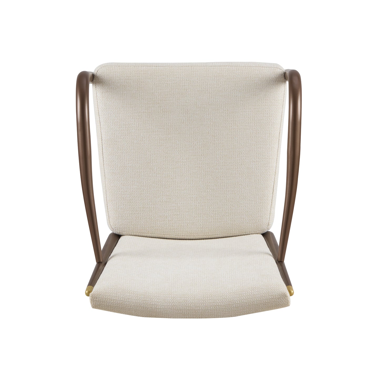 Modern Brown Beige Dining Arm Chairs - Set of 2