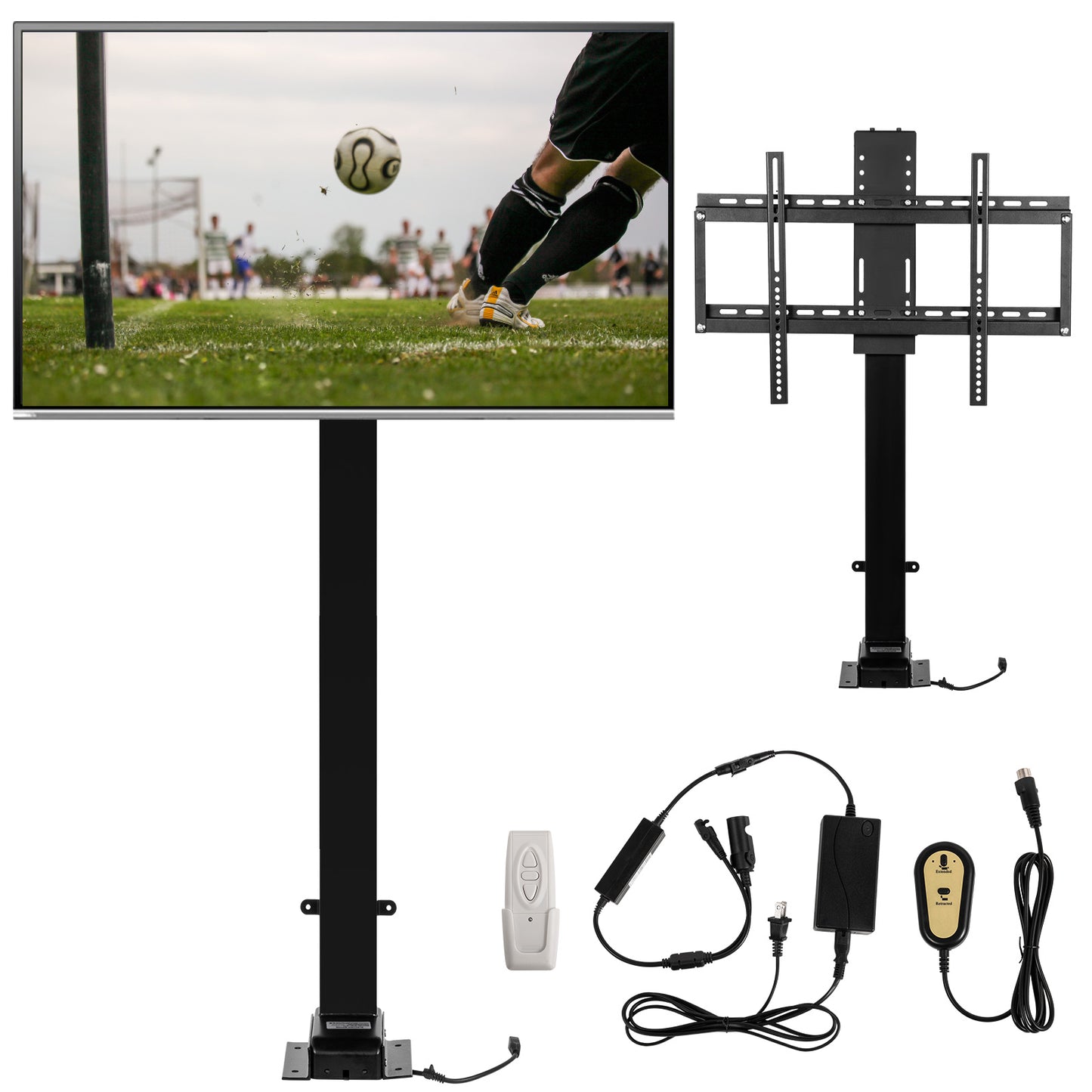 Motorized TV Lift Stroke Length 39.4 Inches Motorized TV Mount Fit for 32-70 Inch TV Lift with Remote Control Height Adjustable 28.74-68.11 Inch,Load Capacity 154 Lbs