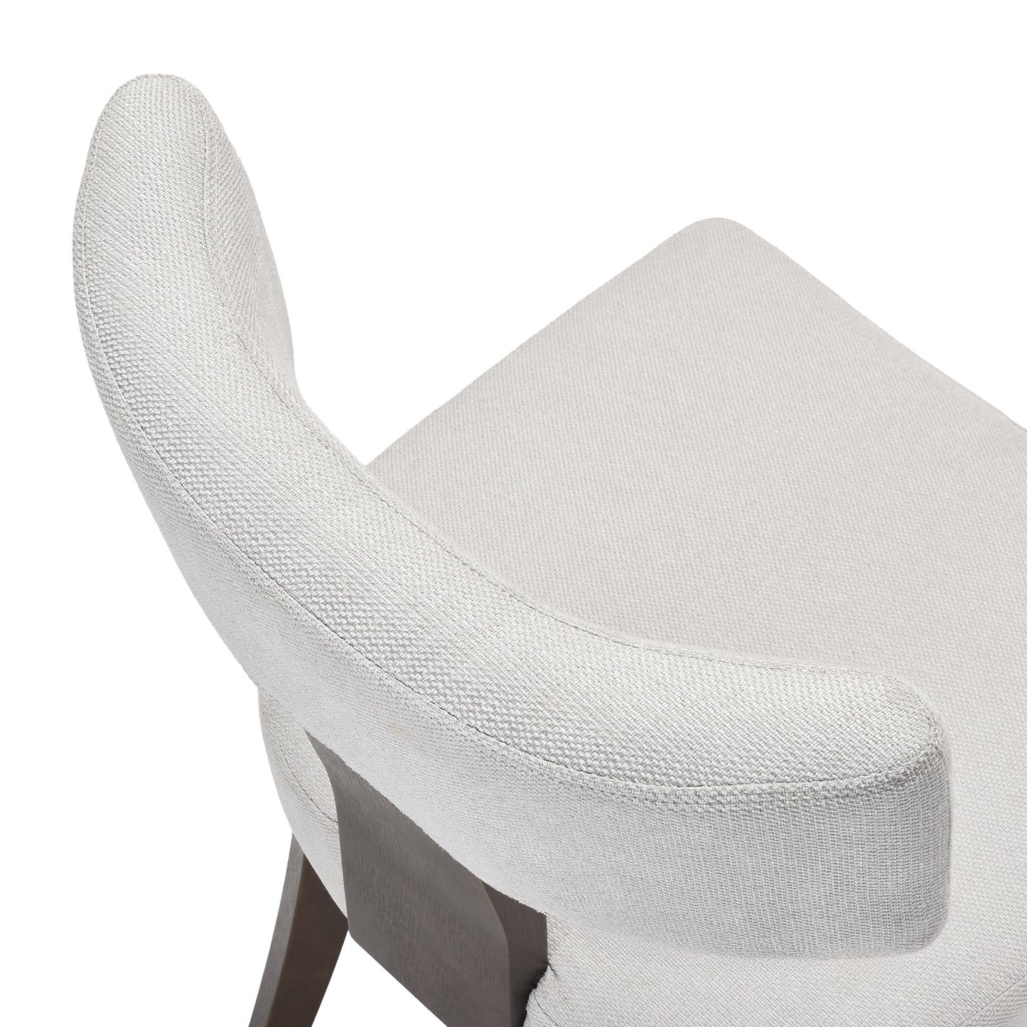 Beige Walnut Armless Dining Chairs Set of 2