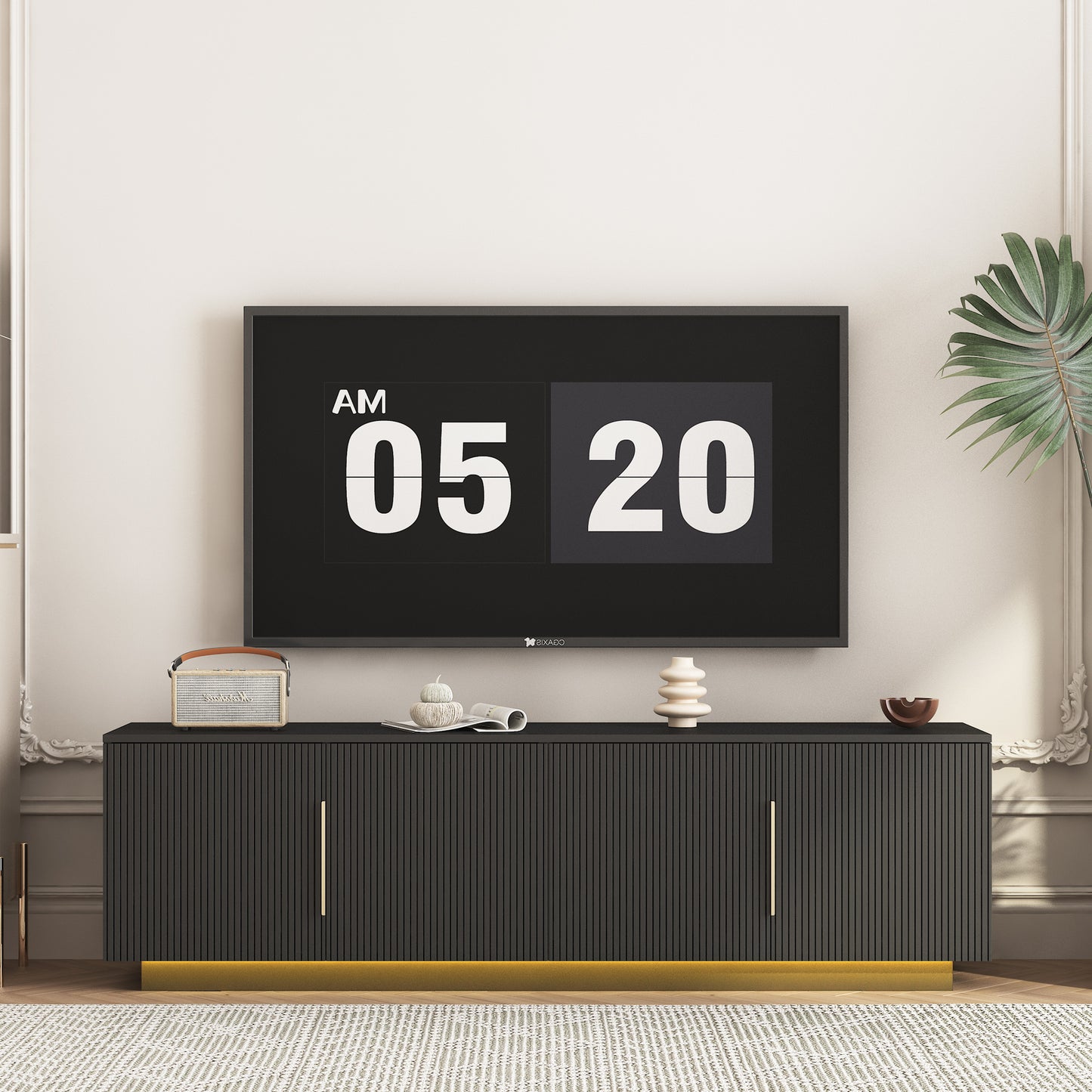 TV Stand with 16 Color LEDs,68" Modern TV Stand, TV Cabinet Entertainment Center for 55 60 65 Inch TV