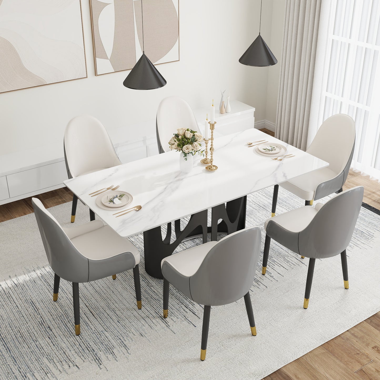 Black Iron Metal Legs(Only table legs)