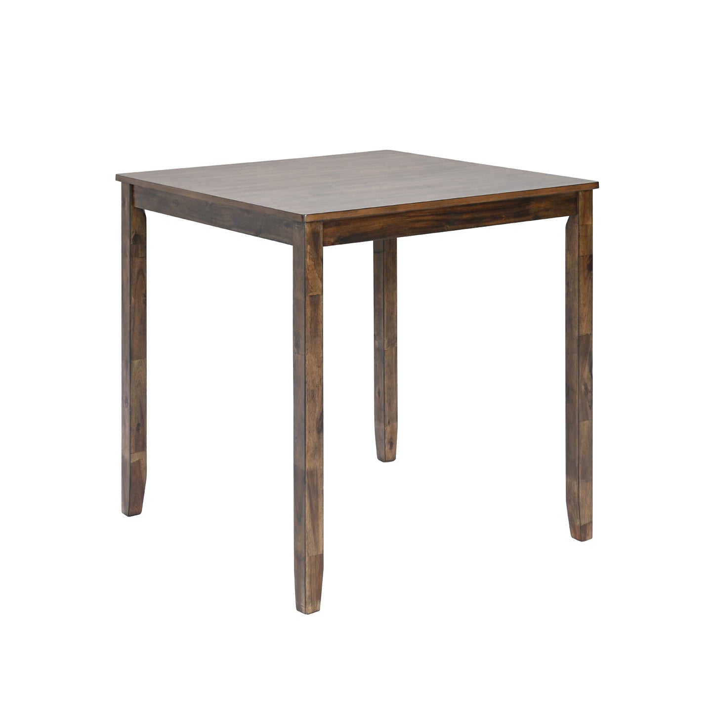 Walnut Acacia Square Dining Table, 34.5" x 34.5" x 36"