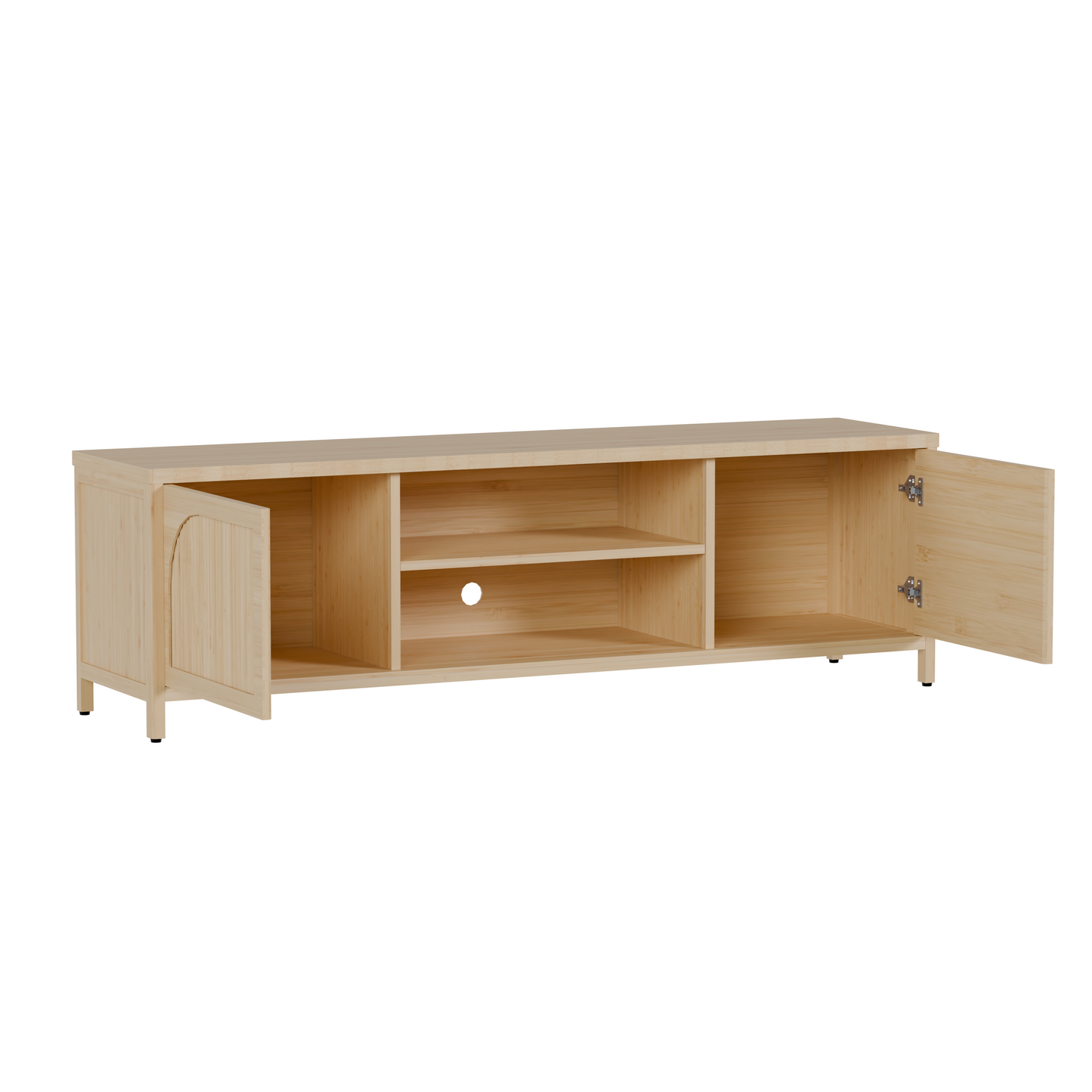Bamboo TV Cabinet - Natural Storage & Style