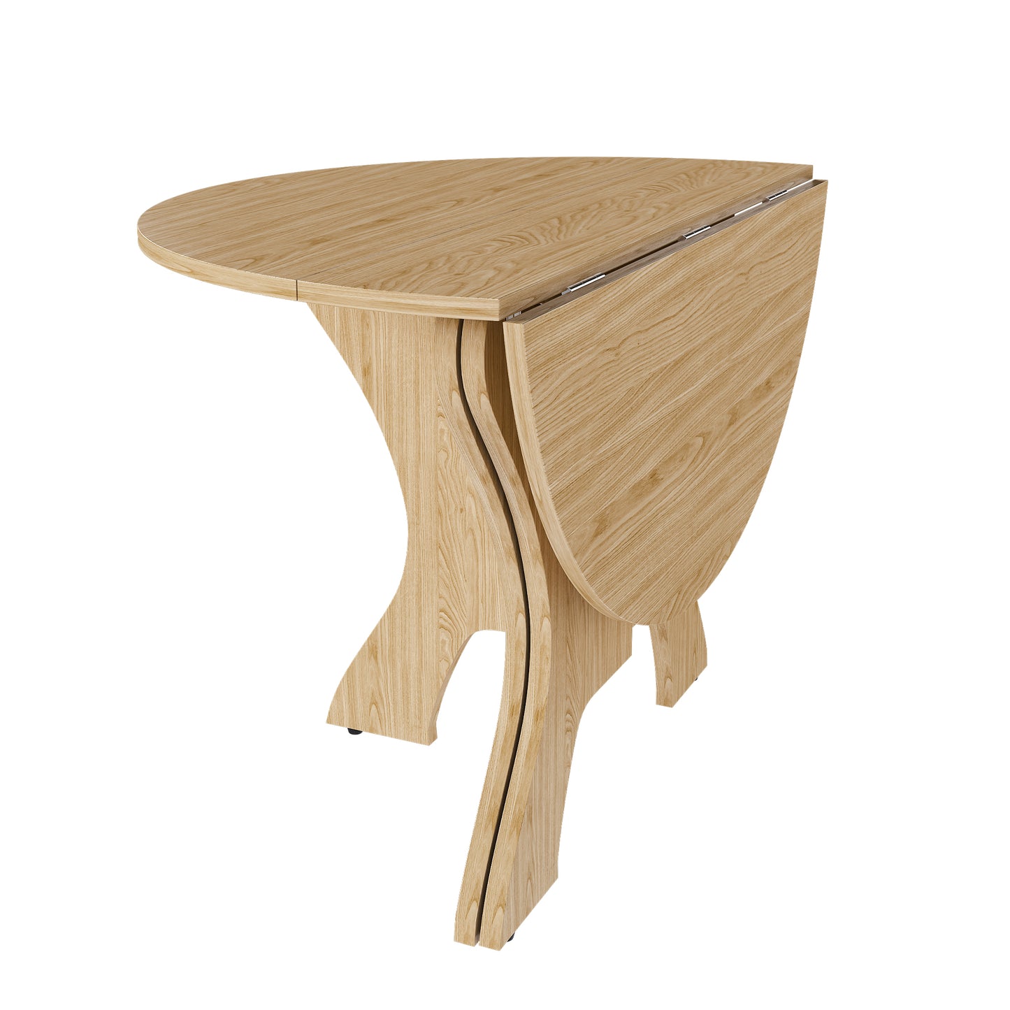 43 Inch Folding Round Dining Table - Ancient Oak for Dining Room