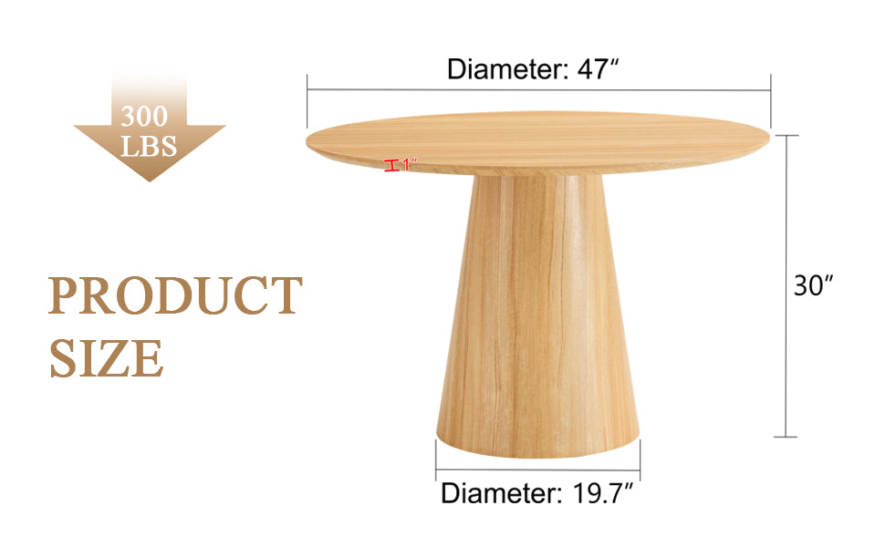47" Modern Wood Texture Dining Table - MDF Material