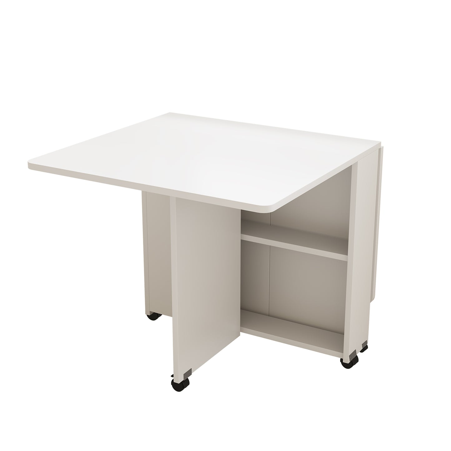 Folding Drop Leaf Dining Table - White, 47.2" x 23.6" for Dining Room