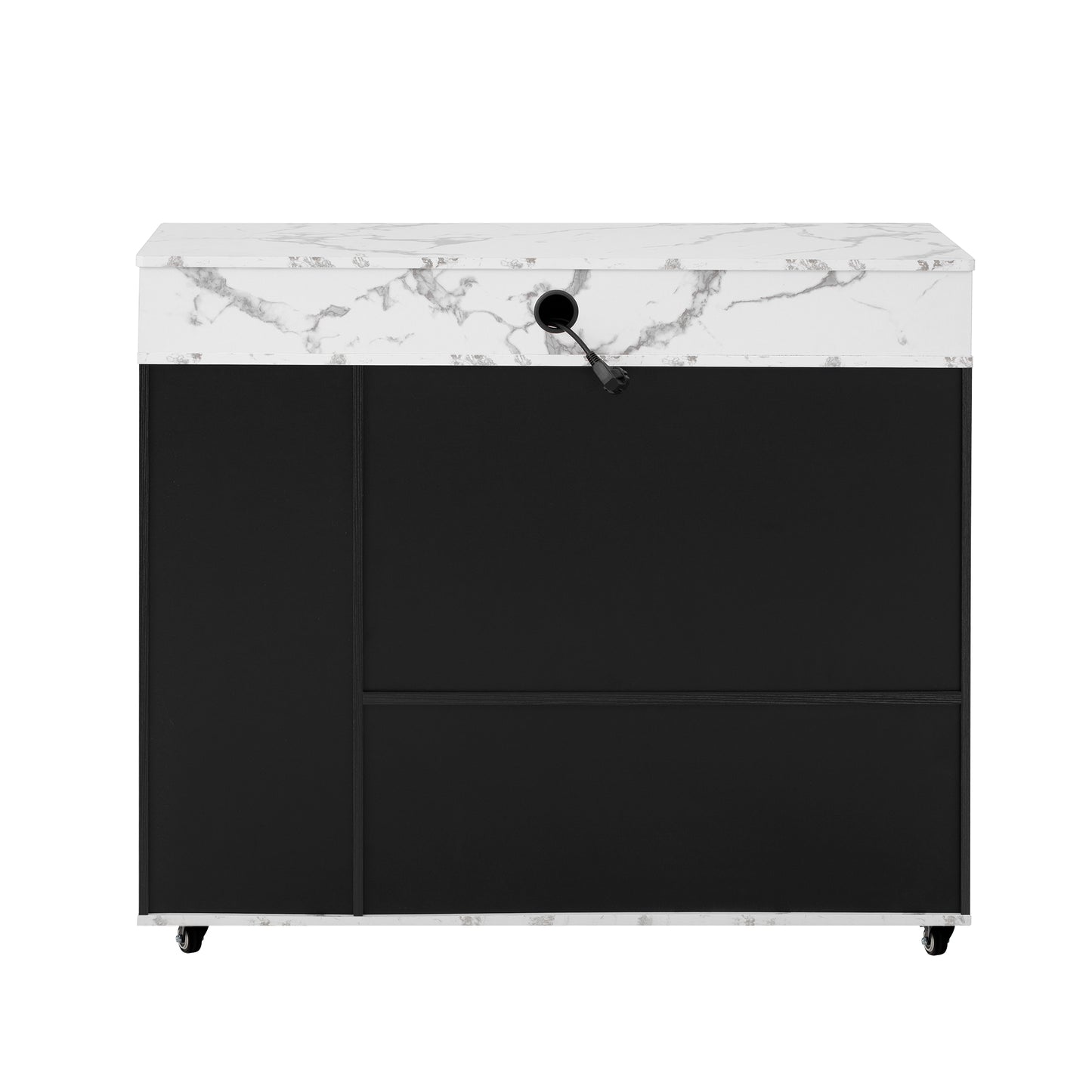 Extendable Dining Table - Black Marble Kitchen Island