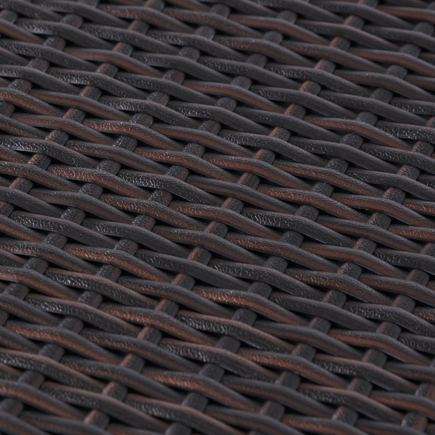 Brown Iron Rattan Outdoor Side Table - Patio Accent Table
