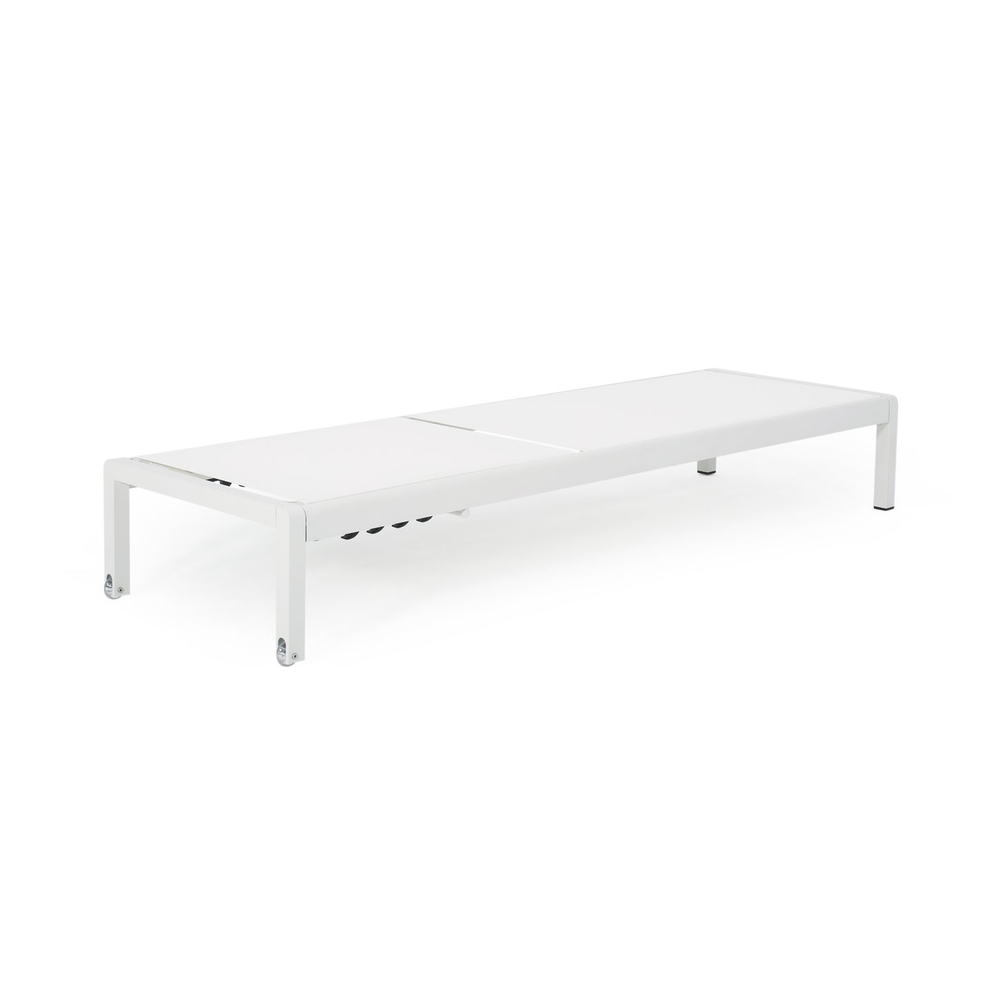 White Mesh Chaise Lounge Set - 2 Piece Patio Seating