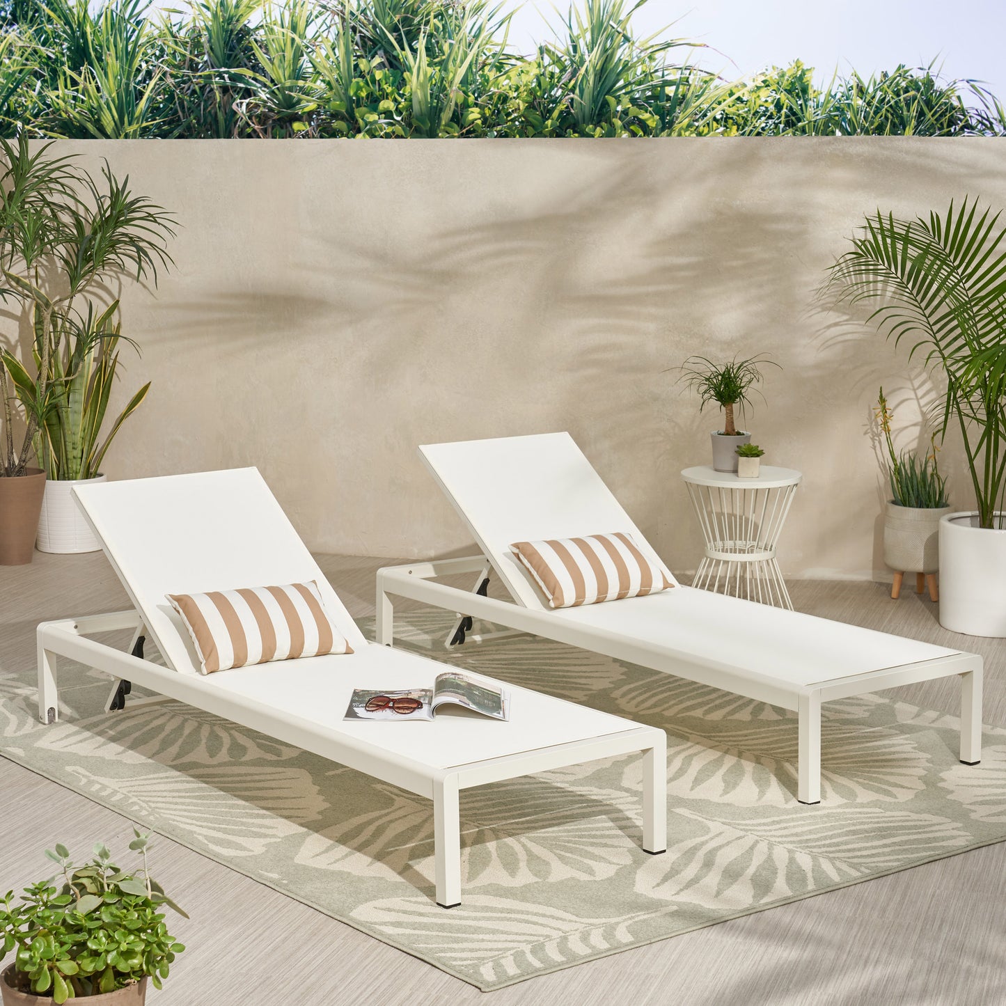 CAPE CORAL KD CHAISE LOUNGE WHI(MP2)( SET OF 2 )