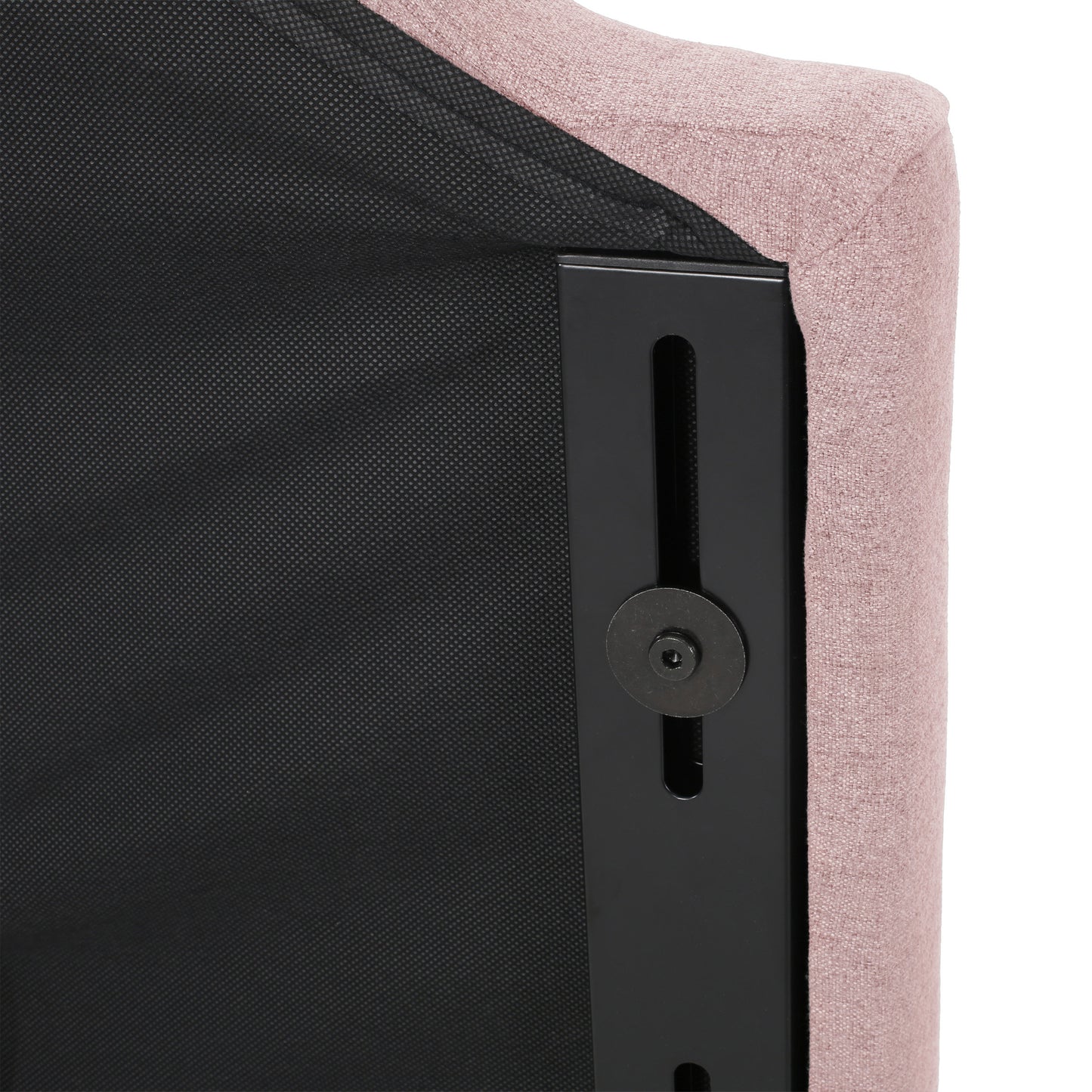 Twin Size Blush Fabric Headboard Button Tufted