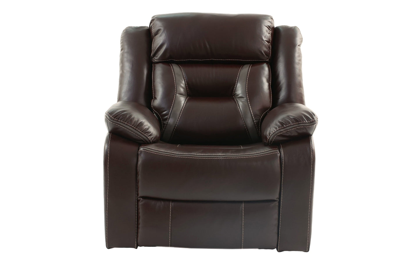 Dark Brown Leatherette Reclining Sofa - 73" Primary Living Room