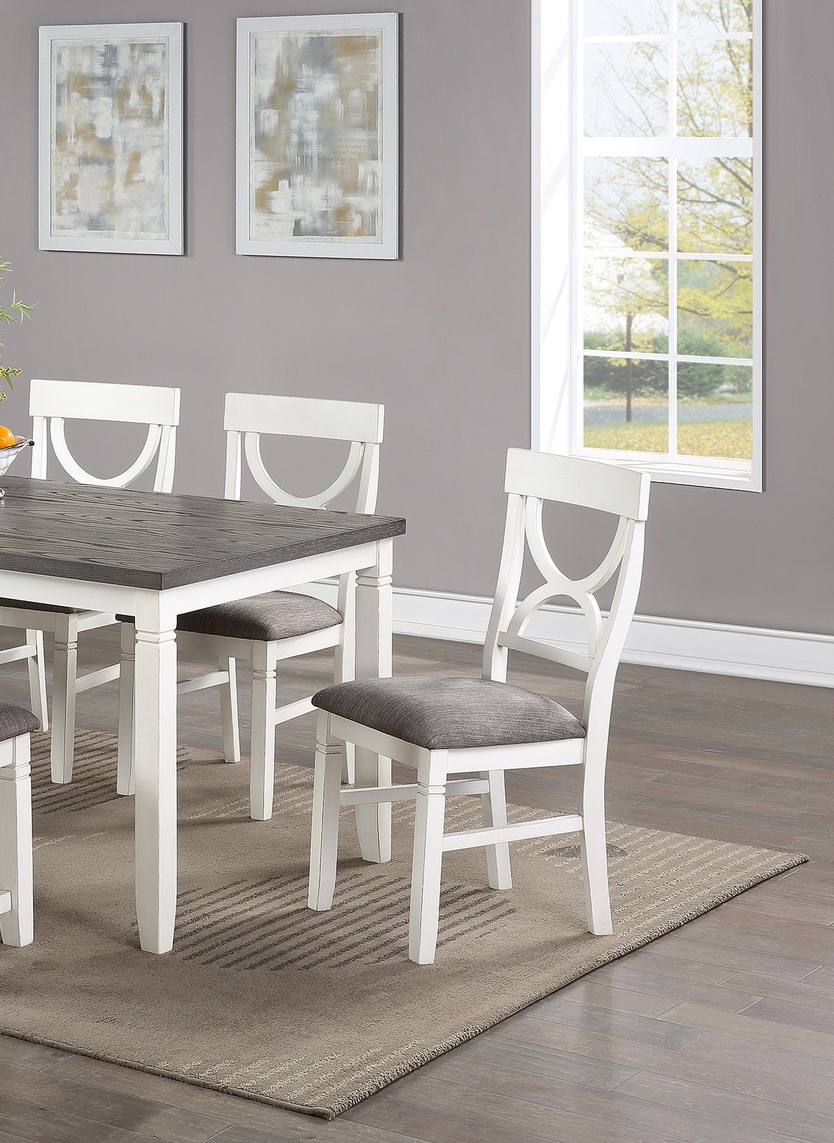 Modern White Rubberwood Dining Set for Dining Room