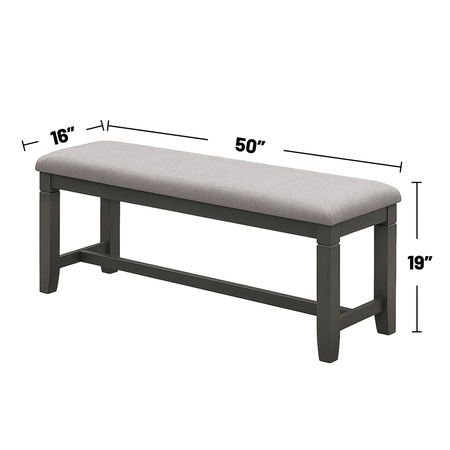 Dasher 6 Piece Wood Dining Set, Grey - Seats 6
