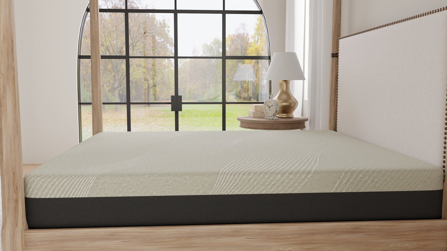 Full Size Gel Memory Foam Mattress - Black Gray