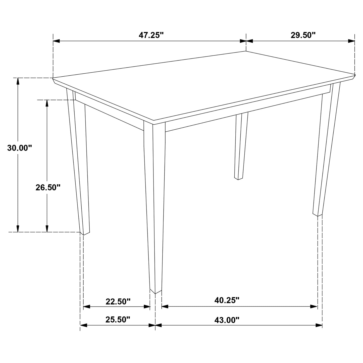 Cappuccino 5 Piece Dining Table Set - Seats 4