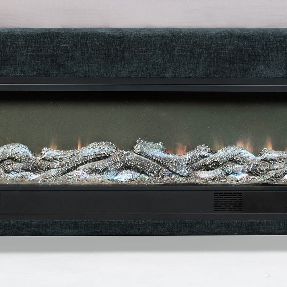 Dark Blue Queen Audio Flame Visualizer Bed - Mid-Century Modern for Bedroom