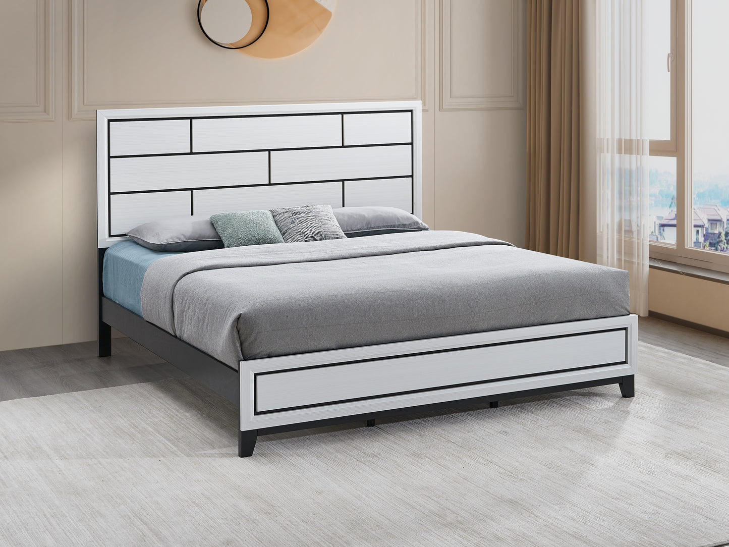 Glasgow G04390A-QB Queen Bed (Mattress Not Included) , White