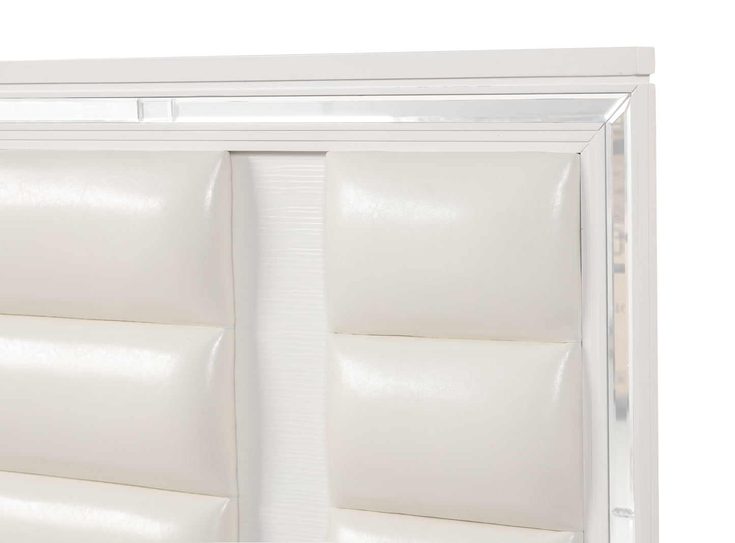 Queen Bed with Storage - White Wood Frame for Bedroom