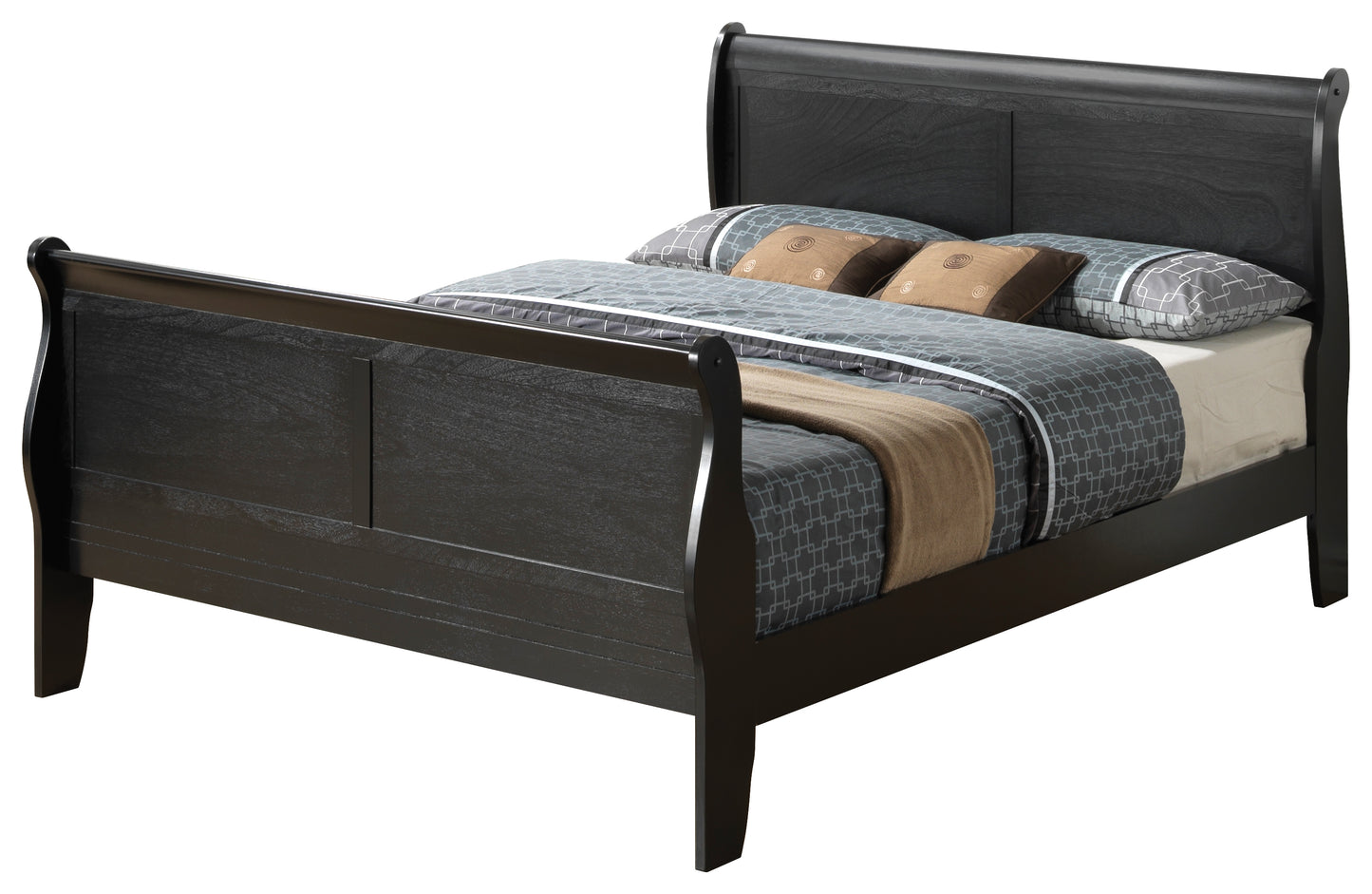 Elegant Traditional Full Bed In Sleek Black