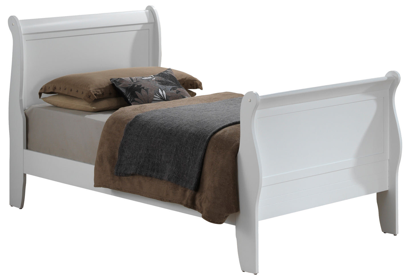 Charming Traditional Twin Bed In Pristine White