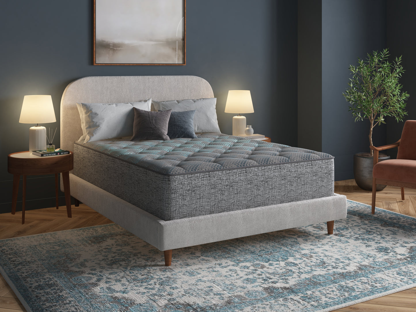 Restonic Comfort Care 13" Hybrid Mattress, Individual Pocketed Coil Mattress , Firm Comfort, California King