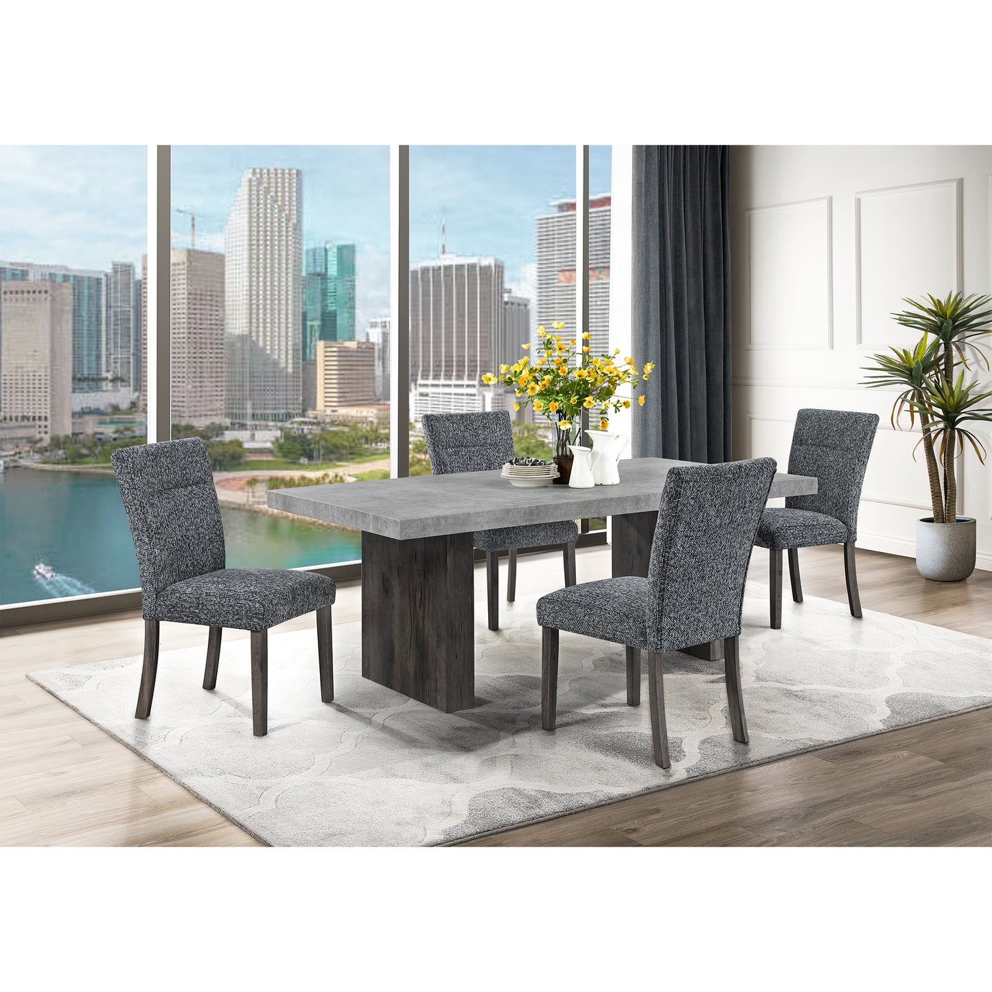 SUSAN GREY DINING TABLE SET