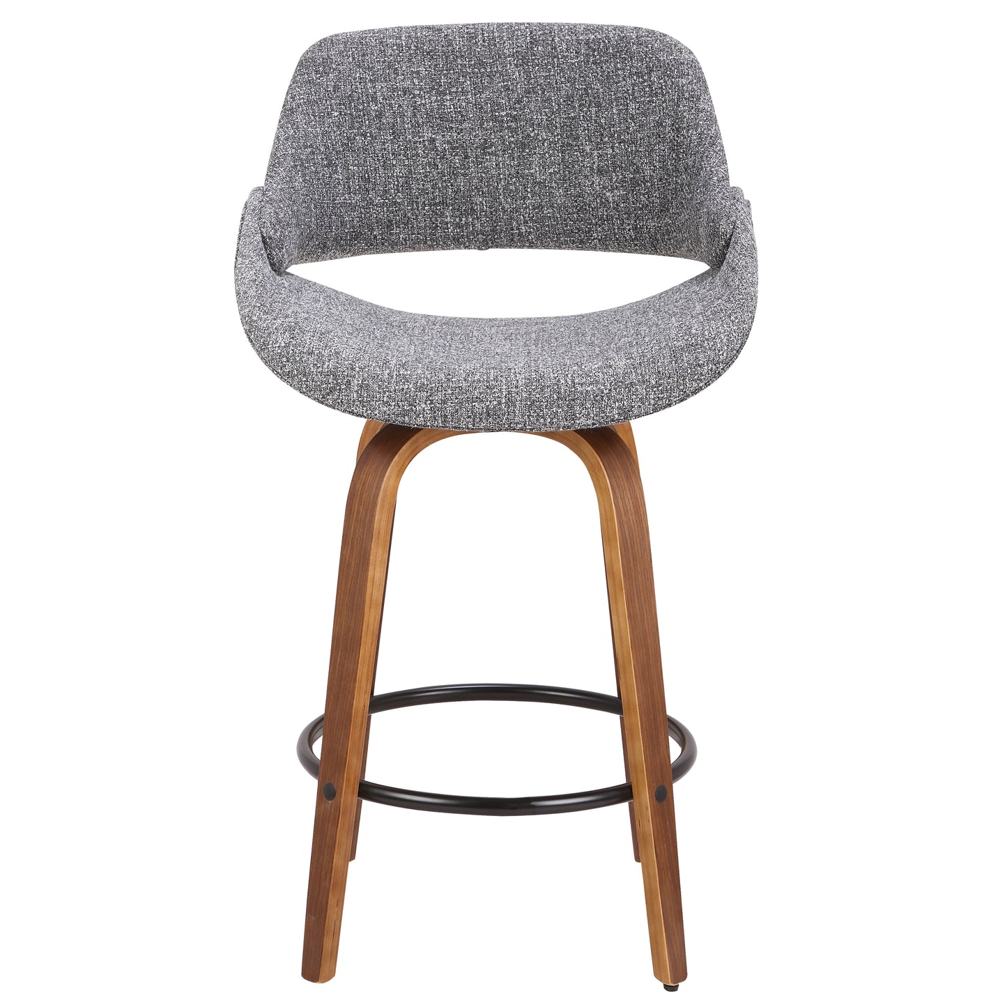 Grey Fabric Mid-Century Counter Stool for Home Kitchen Dining