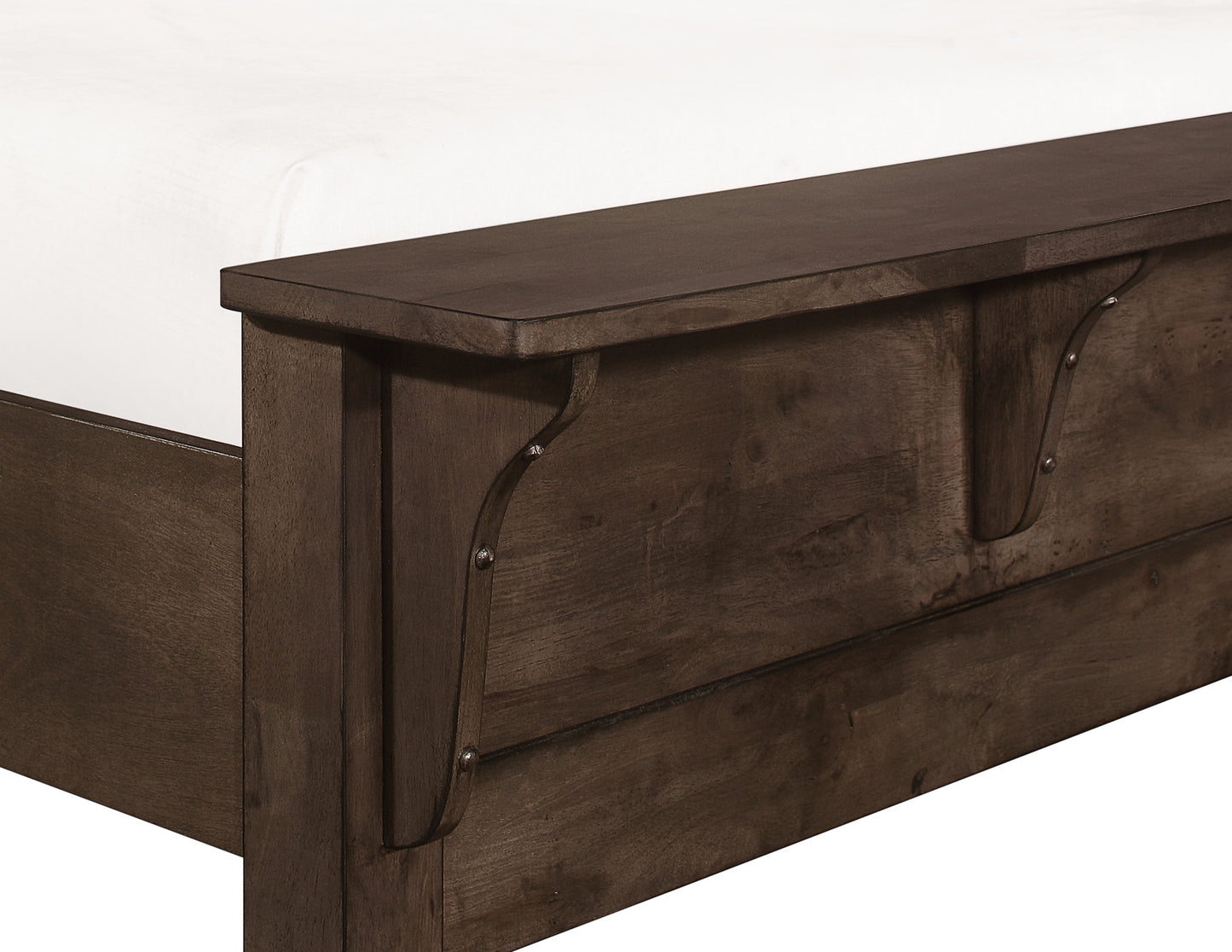 Brown Queen Sleigh Bed - Modern Rustic Comfort