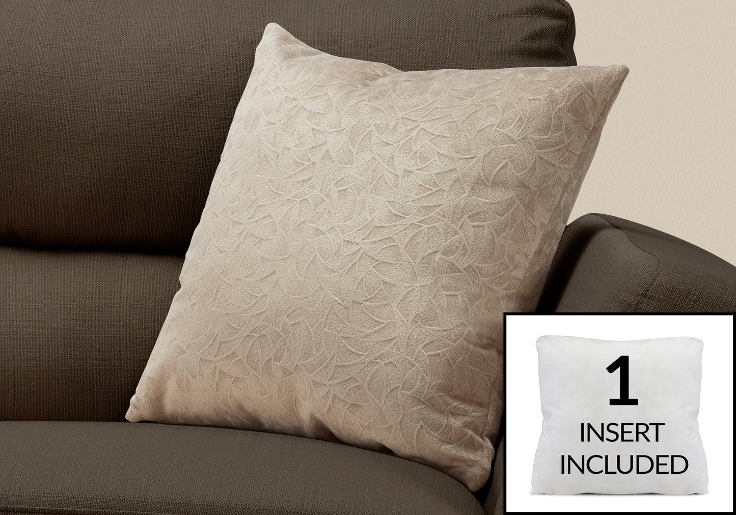 Taupe Decorative Throw Pillow - 18x18 Square