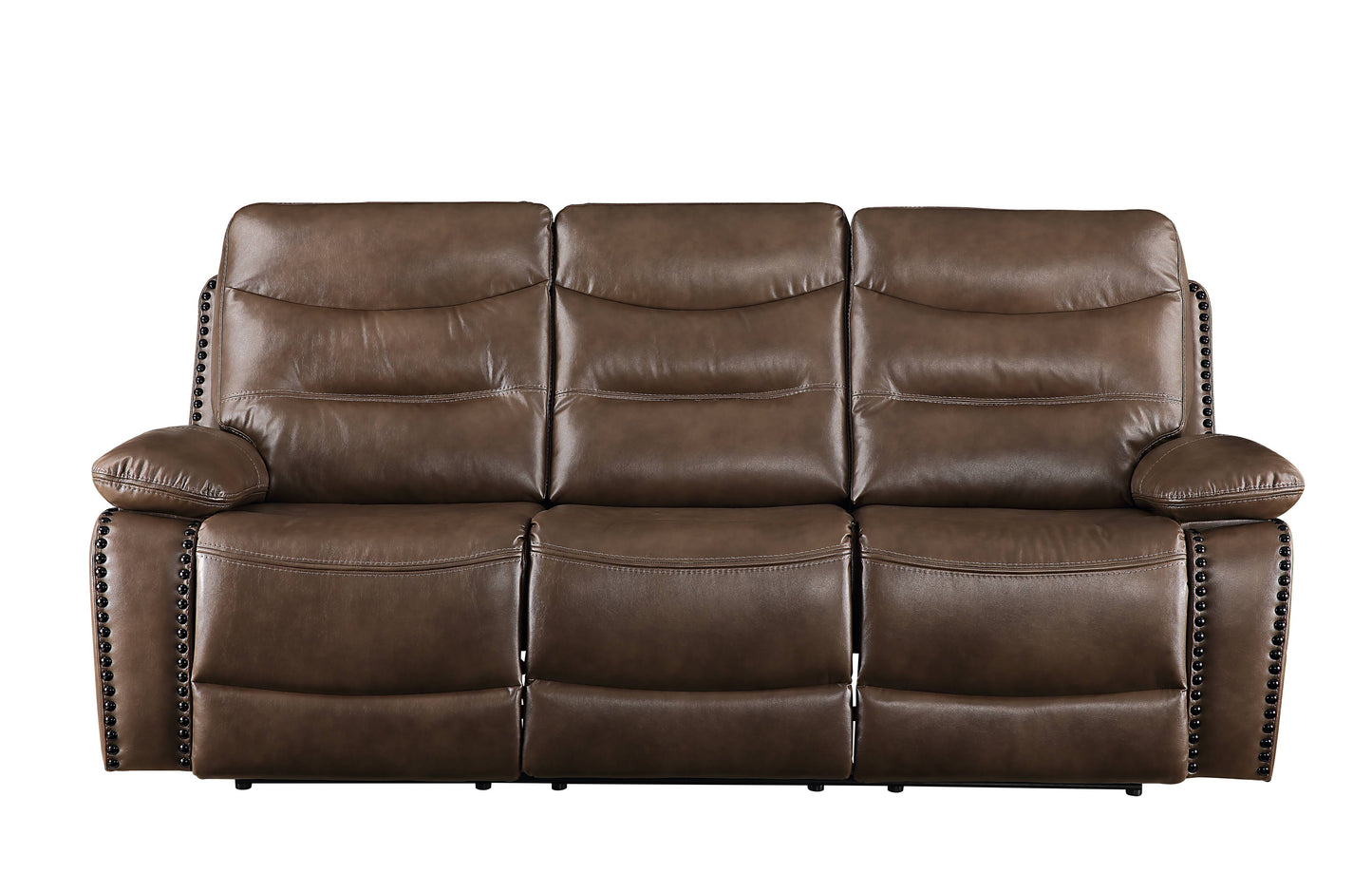 Aashi Brown Leather-GEL Match Recliner Sofa