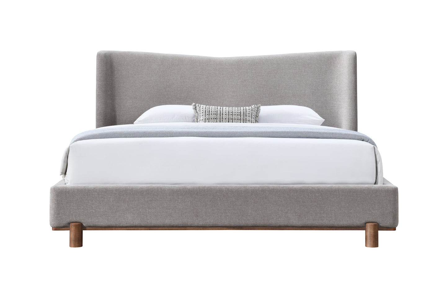 Melbourne Gray Chenille Queen Bed