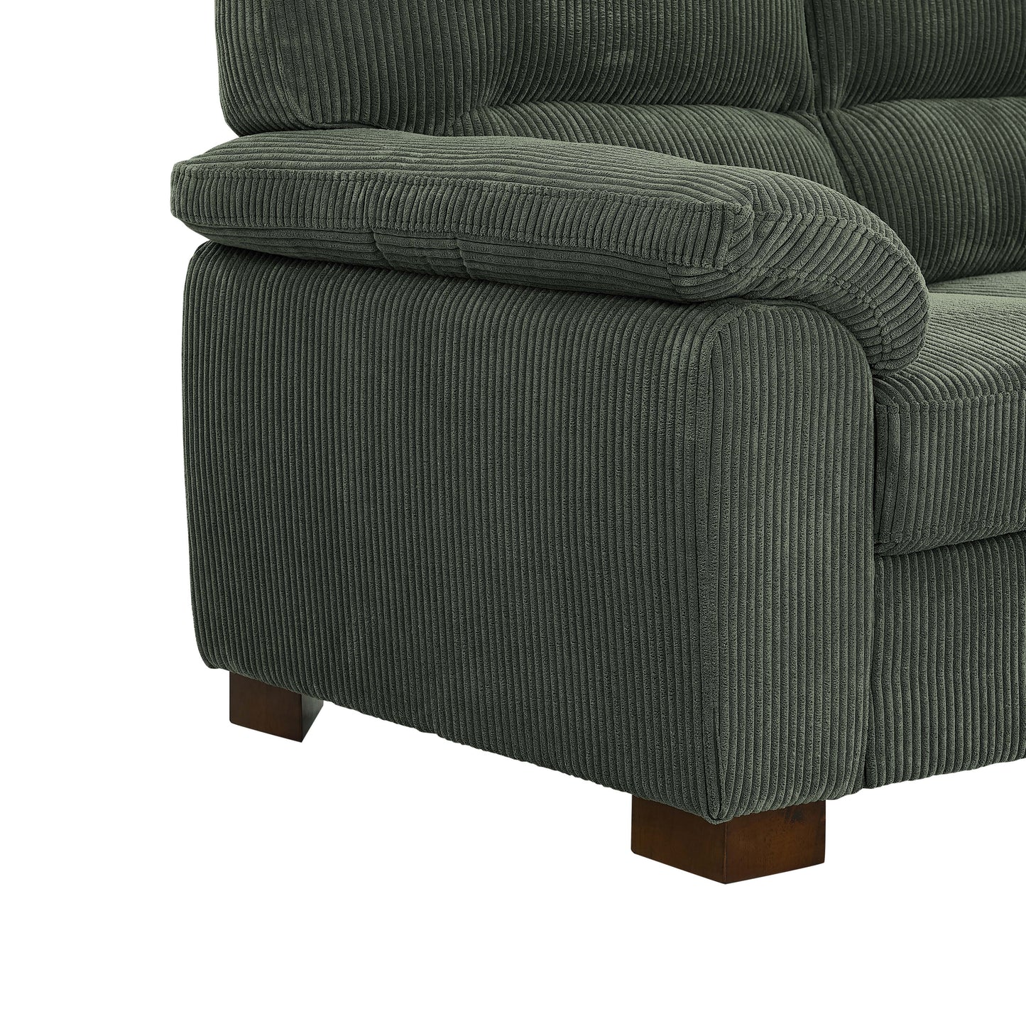 Antique Green Corduroy 3 Seat Sofa for Living Room