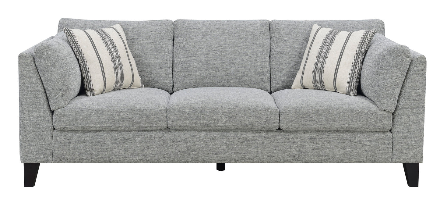 3 Seat Gray Fabric Sofa - 84" Wide for Living Room Apartments